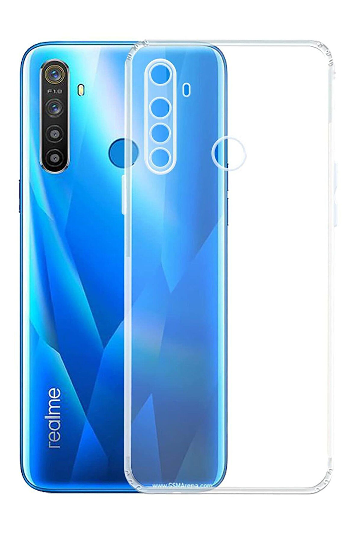 Realme 5İ/6İ Uyumlu Kamera Korumalı Lüx Şeffaf Silikon Kılıf