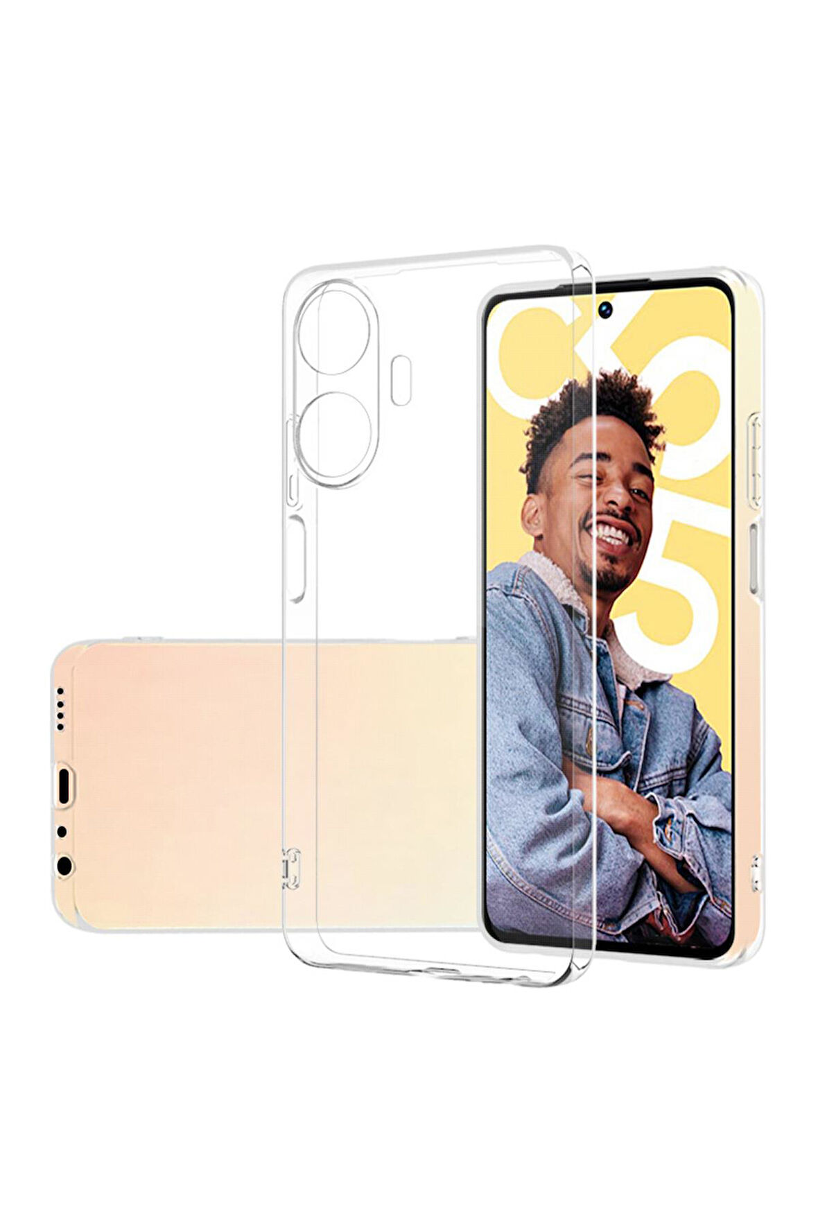 Realme C55 Uyumlu Yumuşak Esnek 3D Süper Şeffaf Silikon Kılıf