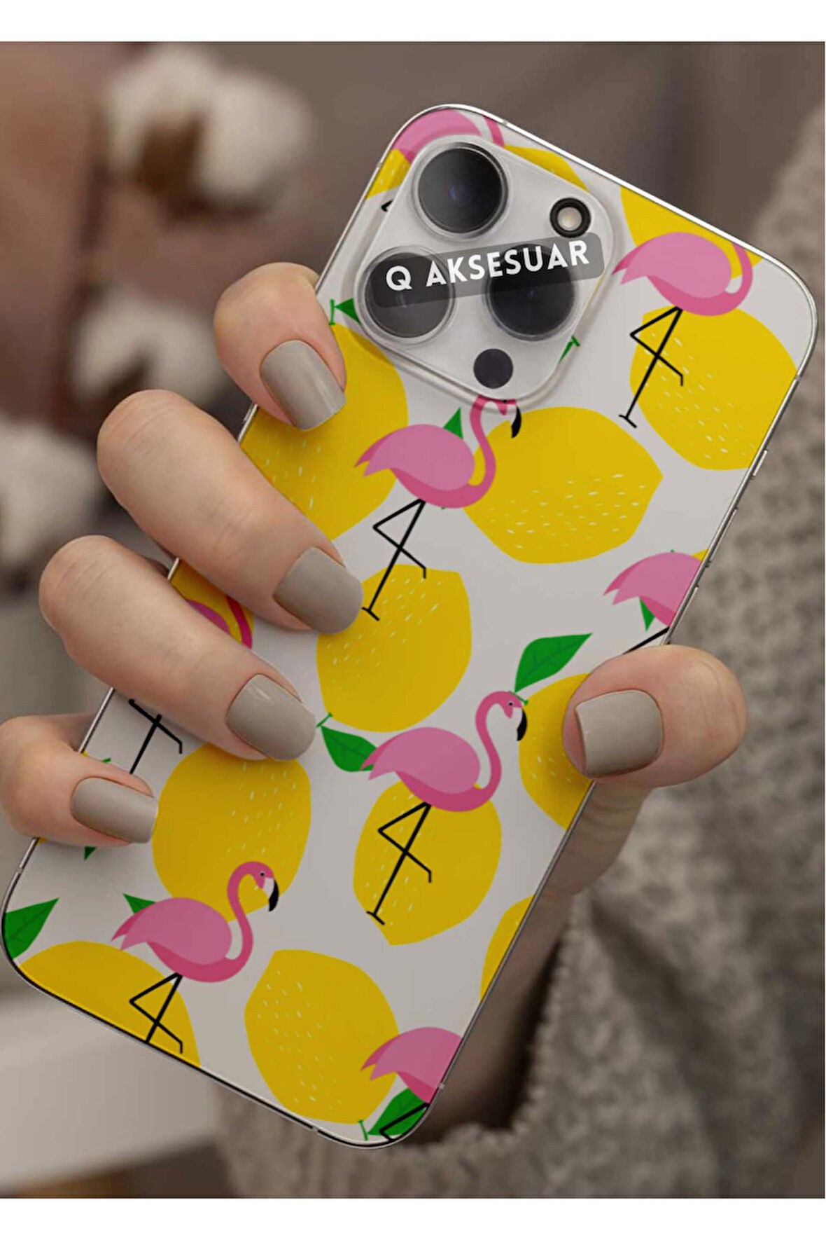 Realme C63 Uyumlu Flamingo Tasarımlı Şeffaf Telefon Kılıfı Kapak Case