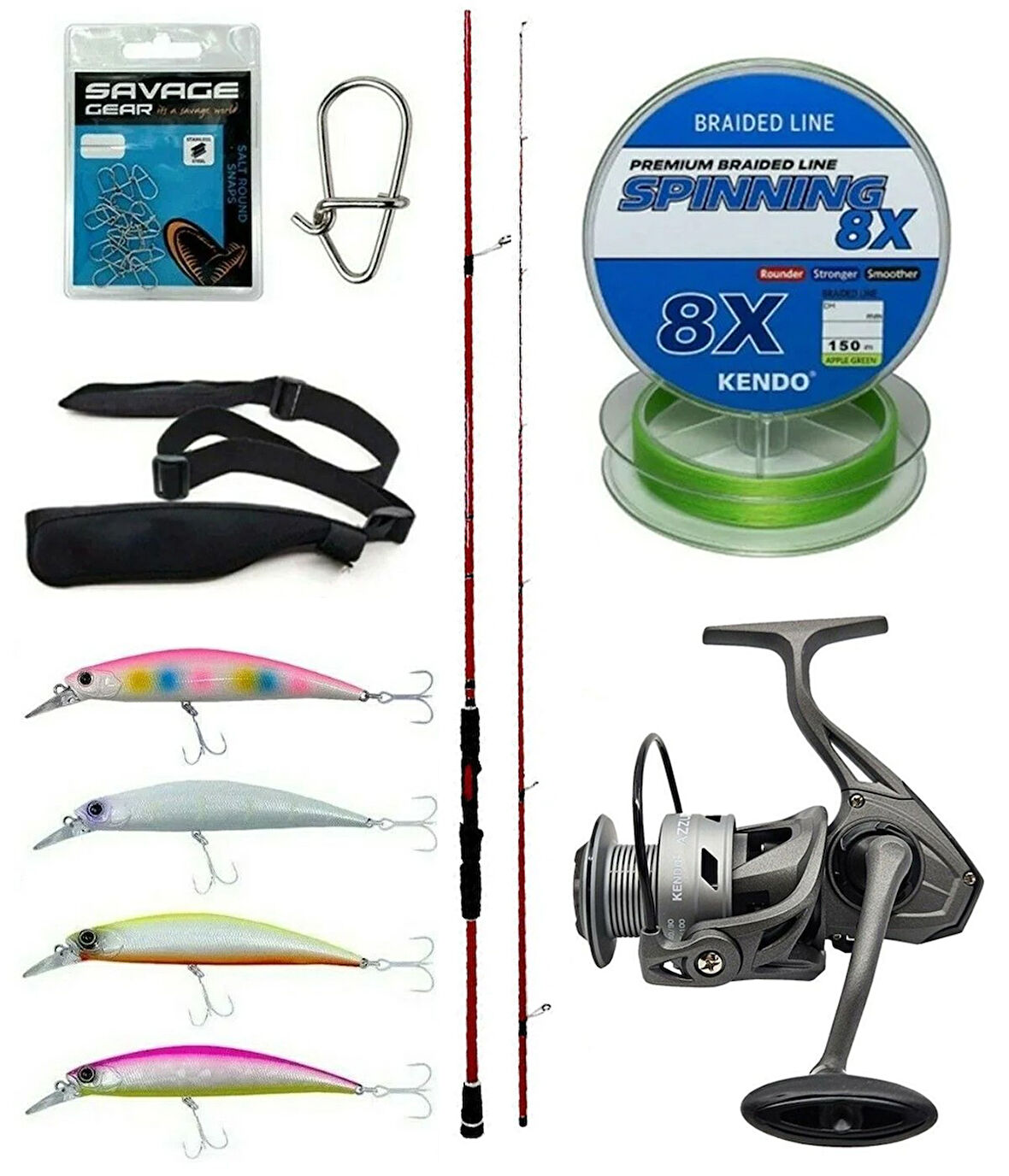 Yek Outdoor Spin Olta Seti Okuma Red Spin 9'2'' 279 cm 10-40 gr 2 Parça&Kendo Azurro 4000 Olta Makinesi