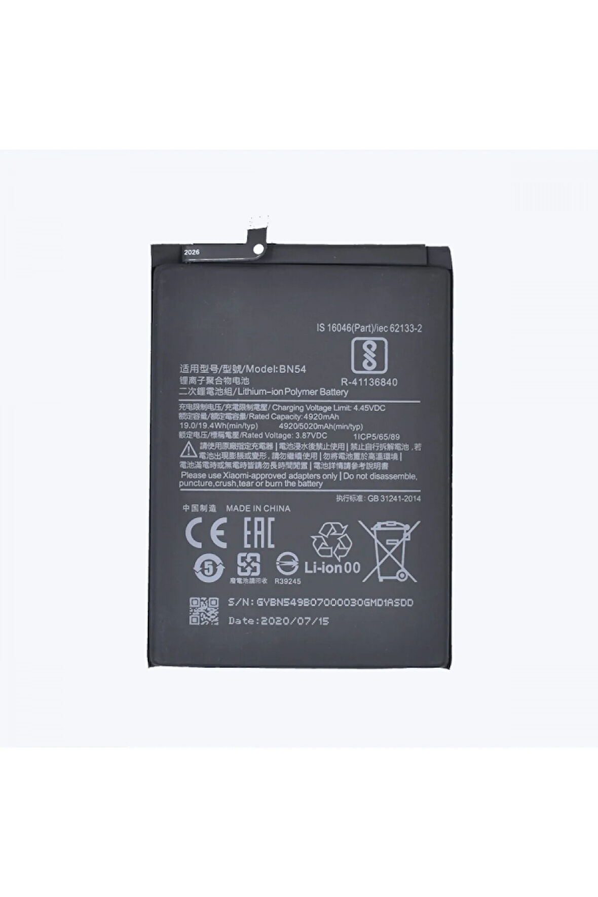 XİAOMİ REDMİ 9 BN54 UYUMLU BATARYA