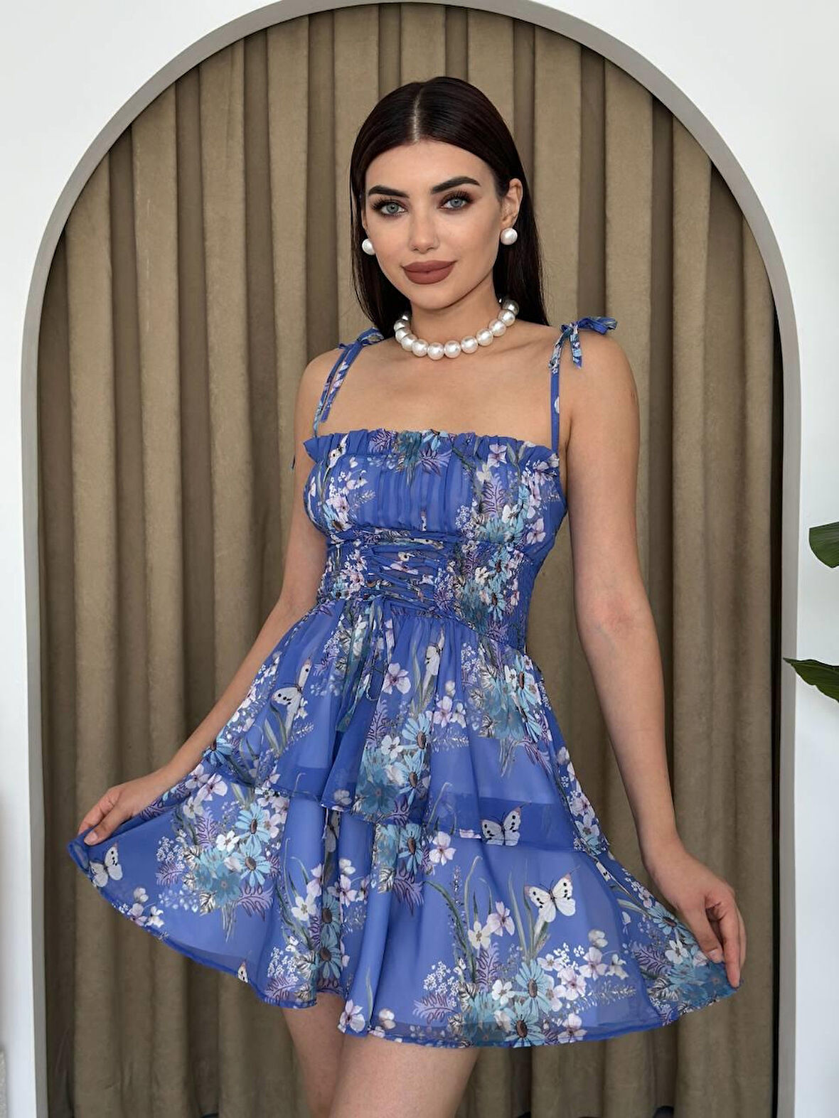 Reka Moda Venlo Beli Lastikli İp Askılı Elbise