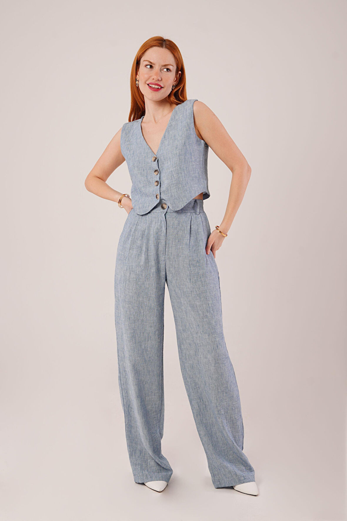 Reka Moda Kırçıllı Desen Mavi Takım