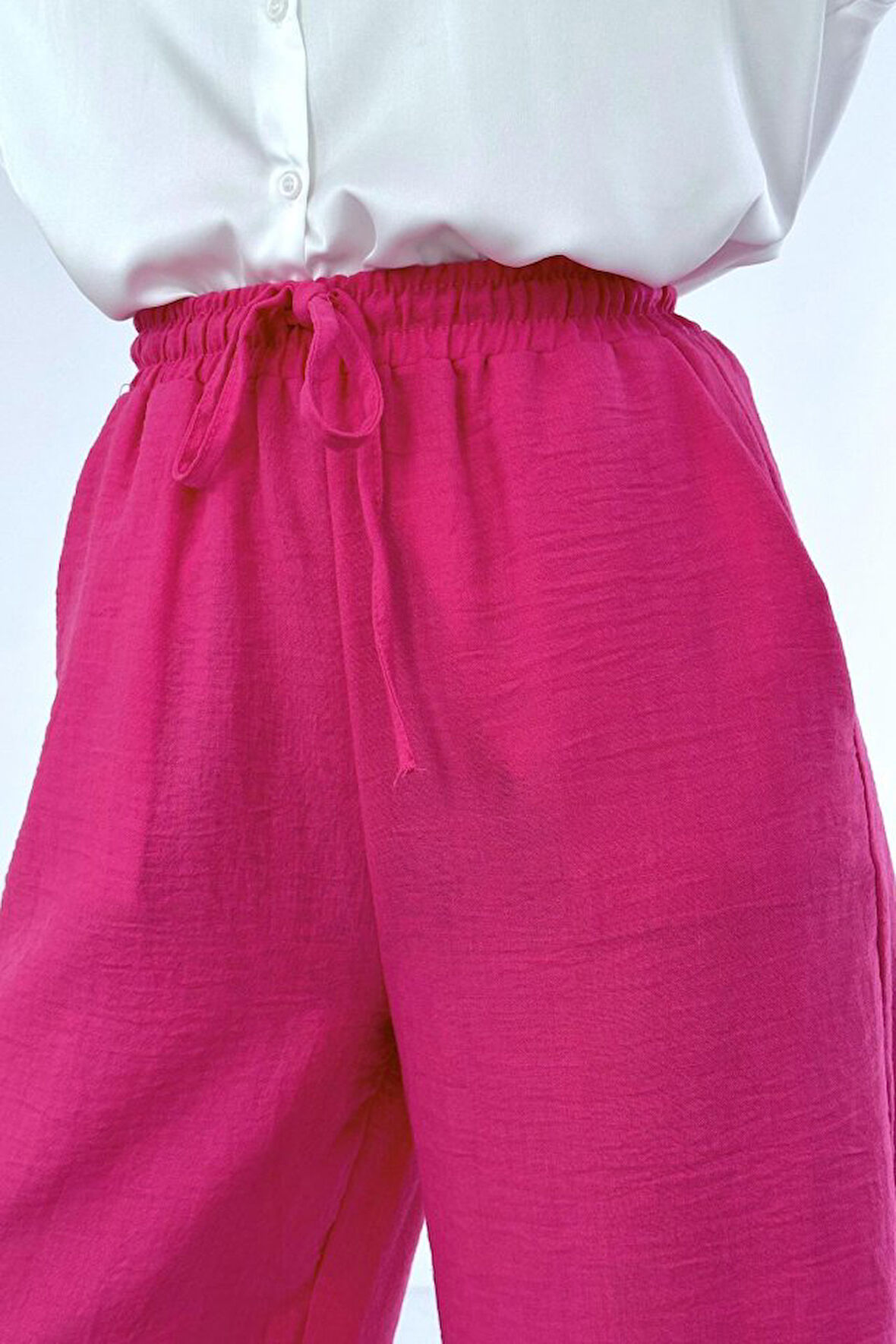 Reka Moda Fuşya Keten Pantolon
