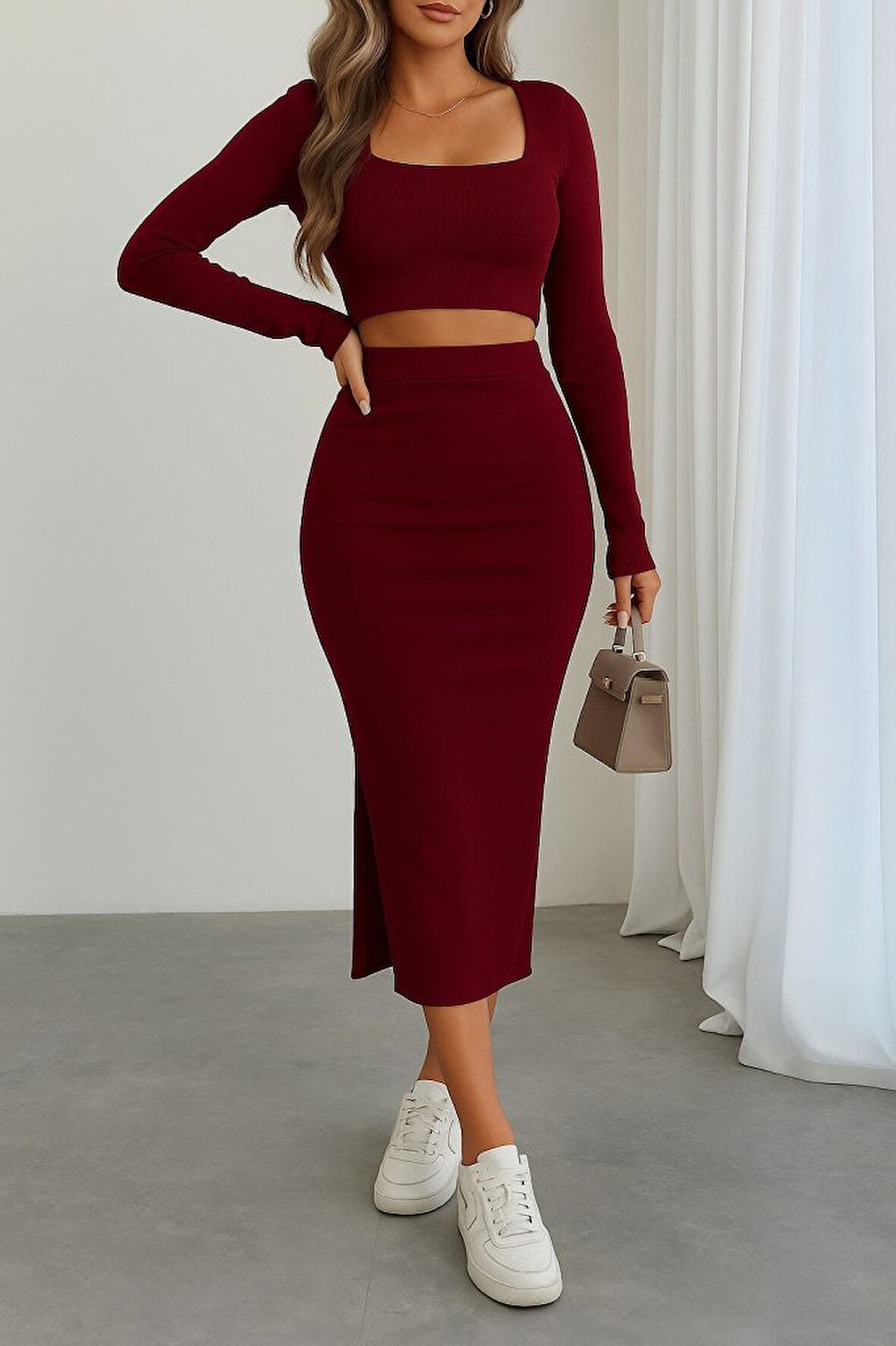 Reka Moda Kadın Kaşkorse Kumaş İkili Takım
