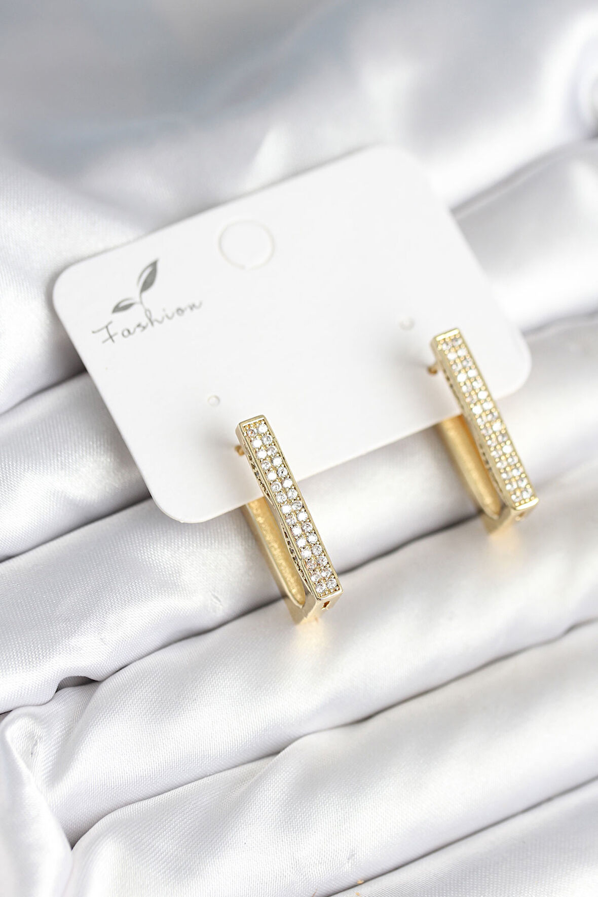 Reka Moda Kare Zirkon Taşlı Kadın Küpe