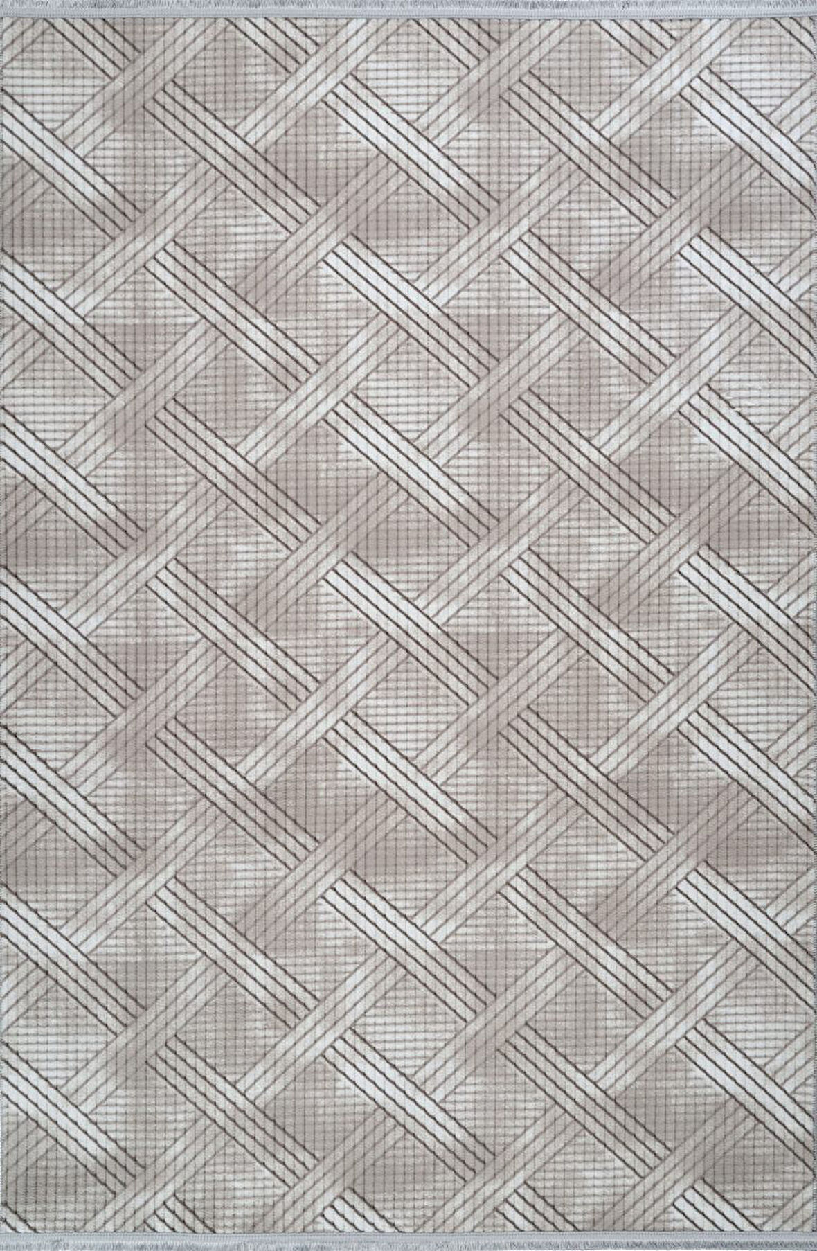 Aries Home Relax Leke Tutmaz Silinebilir Makinede Yıkakabilir Yumuşak Kaymaz Jel Taban Çizgi Desen Halı