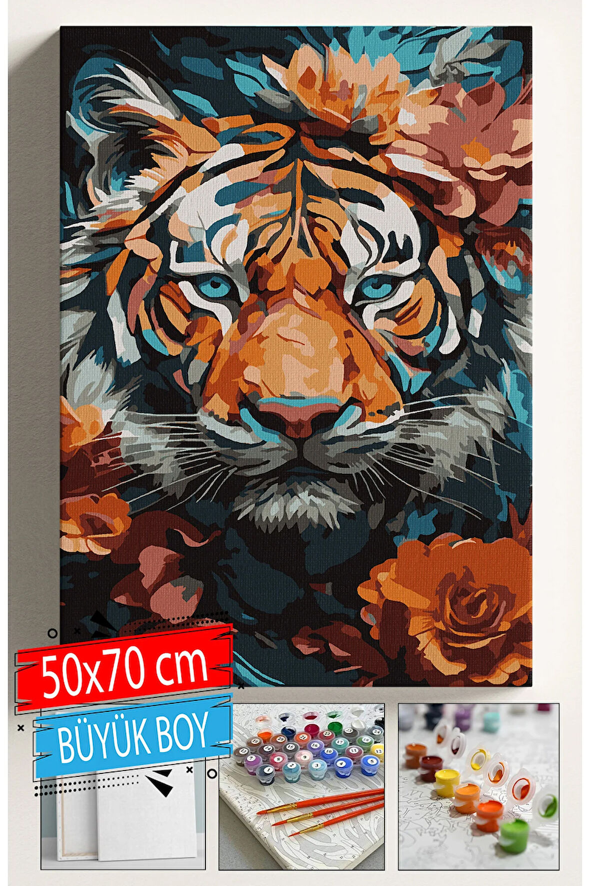 Sayılarla Boyama Seti Numaralı Tuval Fırça Boya Dahil Kasnaklı Set 50x70 Cm - REKLİ KAPLAN