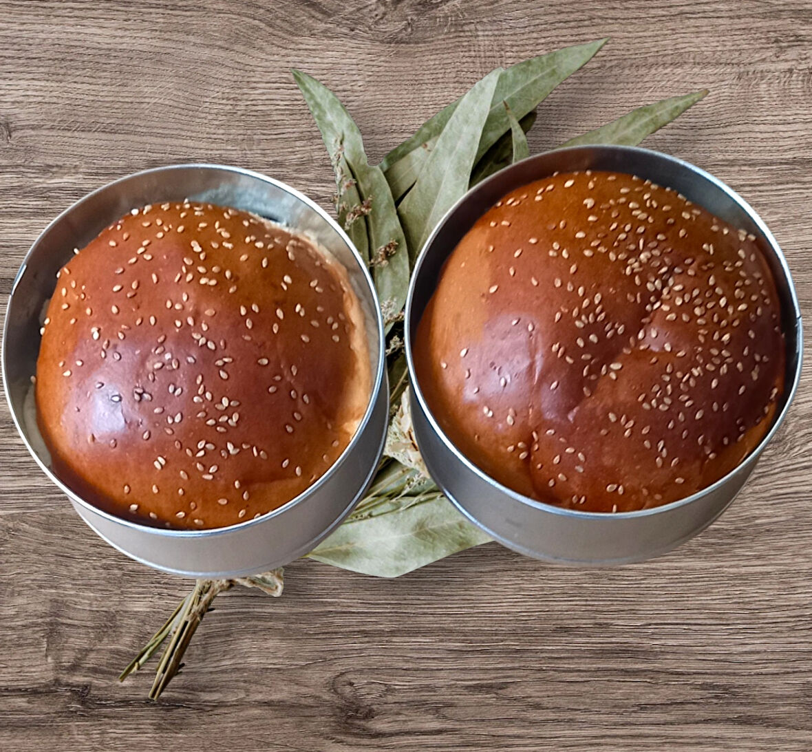 Renuzu Hamburger Ekmeği Pişirme Kalıbı 2 Li 13CM Metal Galvaniz Derinlim 5cm