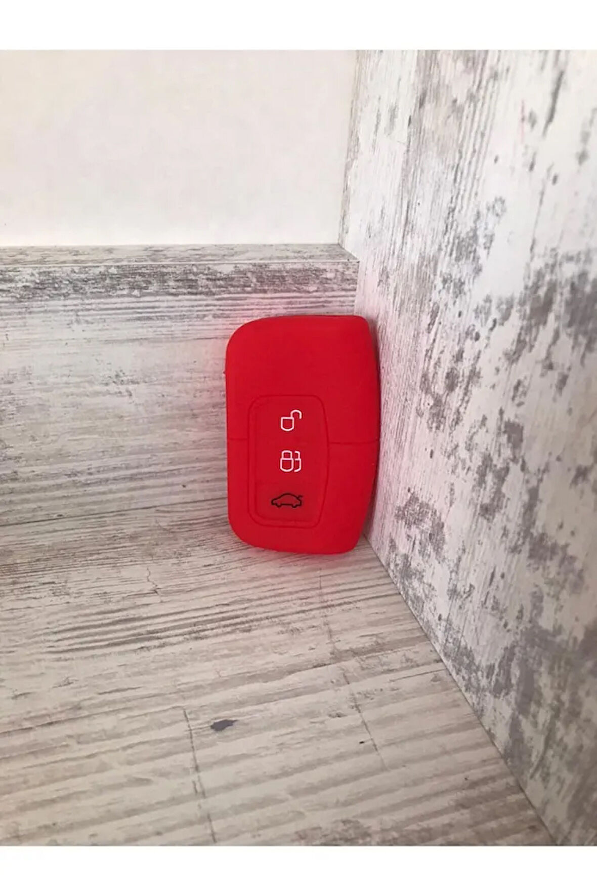 Ford Focus C Max S-max Mondeo Kuga Uyumlu Silikon Anahtar Koruma Kılıfı Sustasız Kırmızı Renk