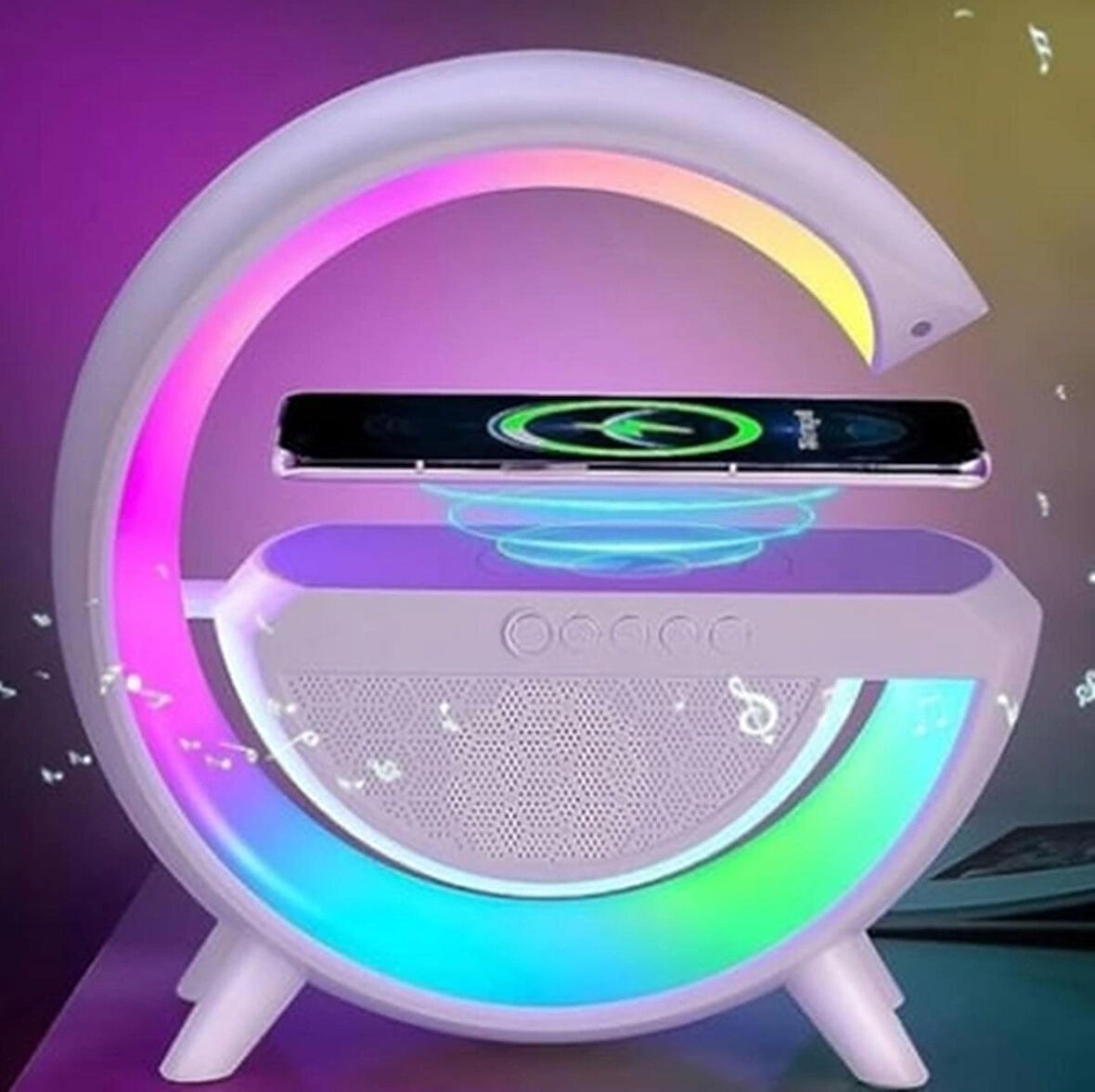 G Speaker Bluetooth Hoparlör RGB Renk Geçişli Gece Lambası Usb/FM/TF/Aux Atmosfer Led Işık