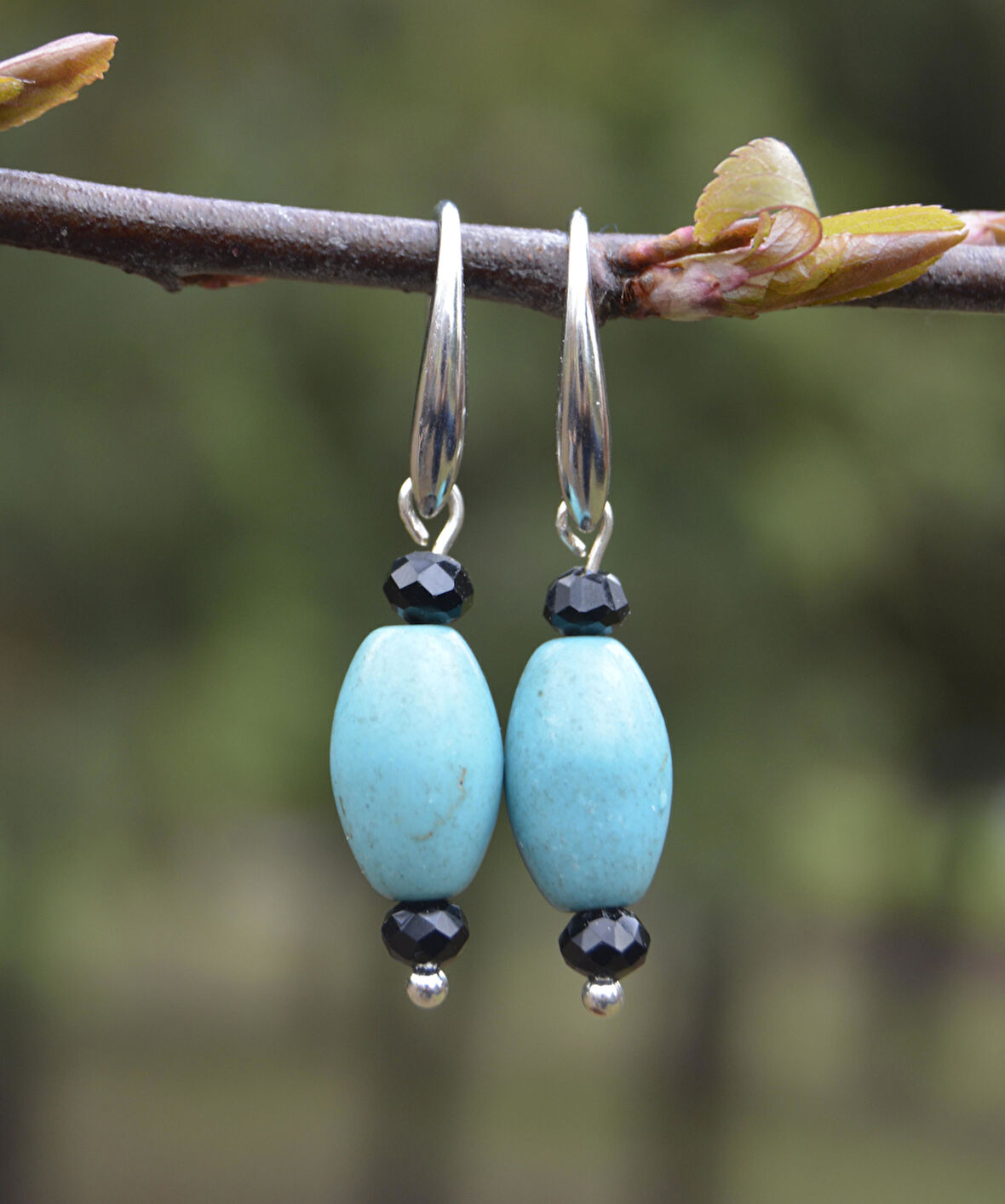 STONEAGE Turkuaz Doğal Taş Tasarım Kadın Küpe