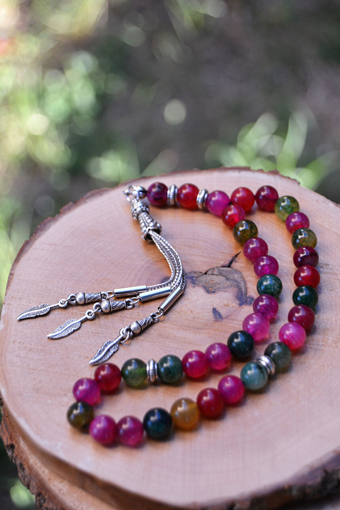 STONEAGE Erkek İçin Hediye Akik Tesbih Karma Akik Doğal Taş