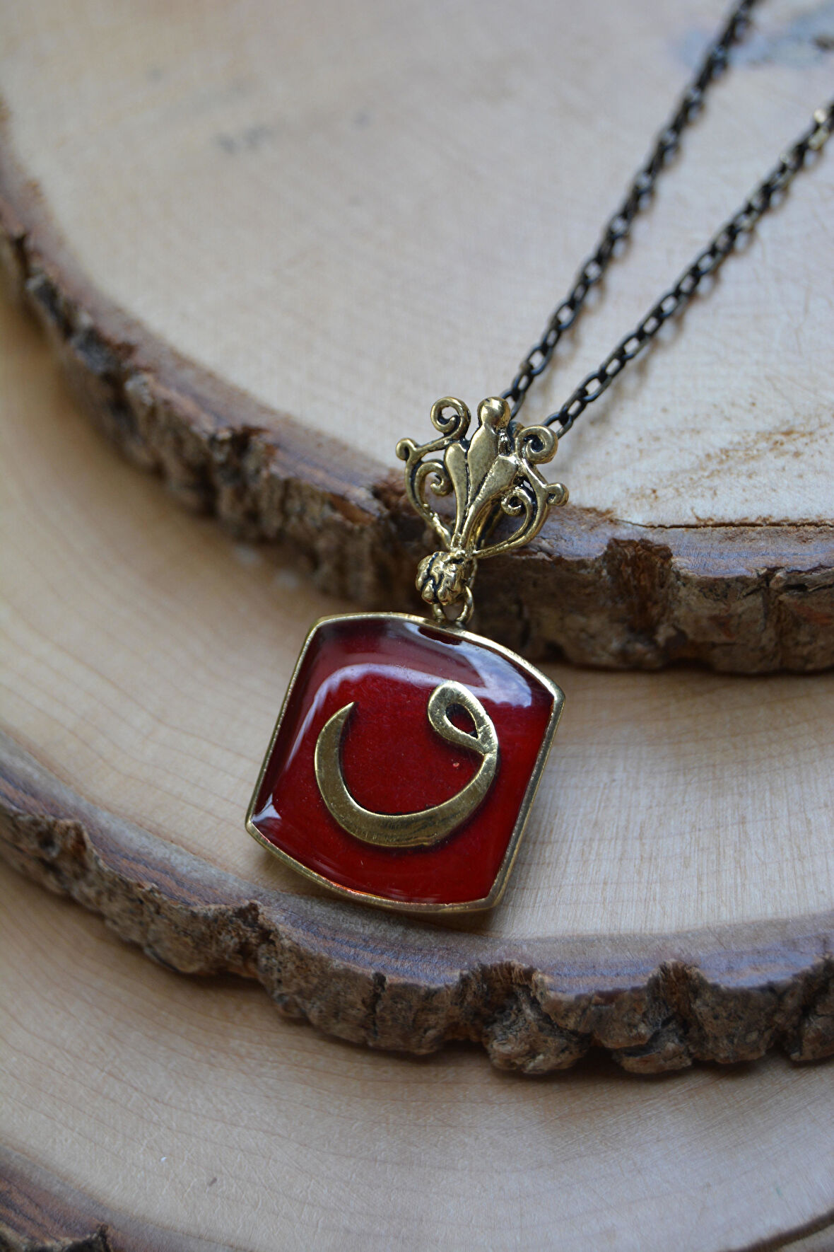 STONEAGE JEWELLERY Vav Harfli Bayan Bronz Kolye