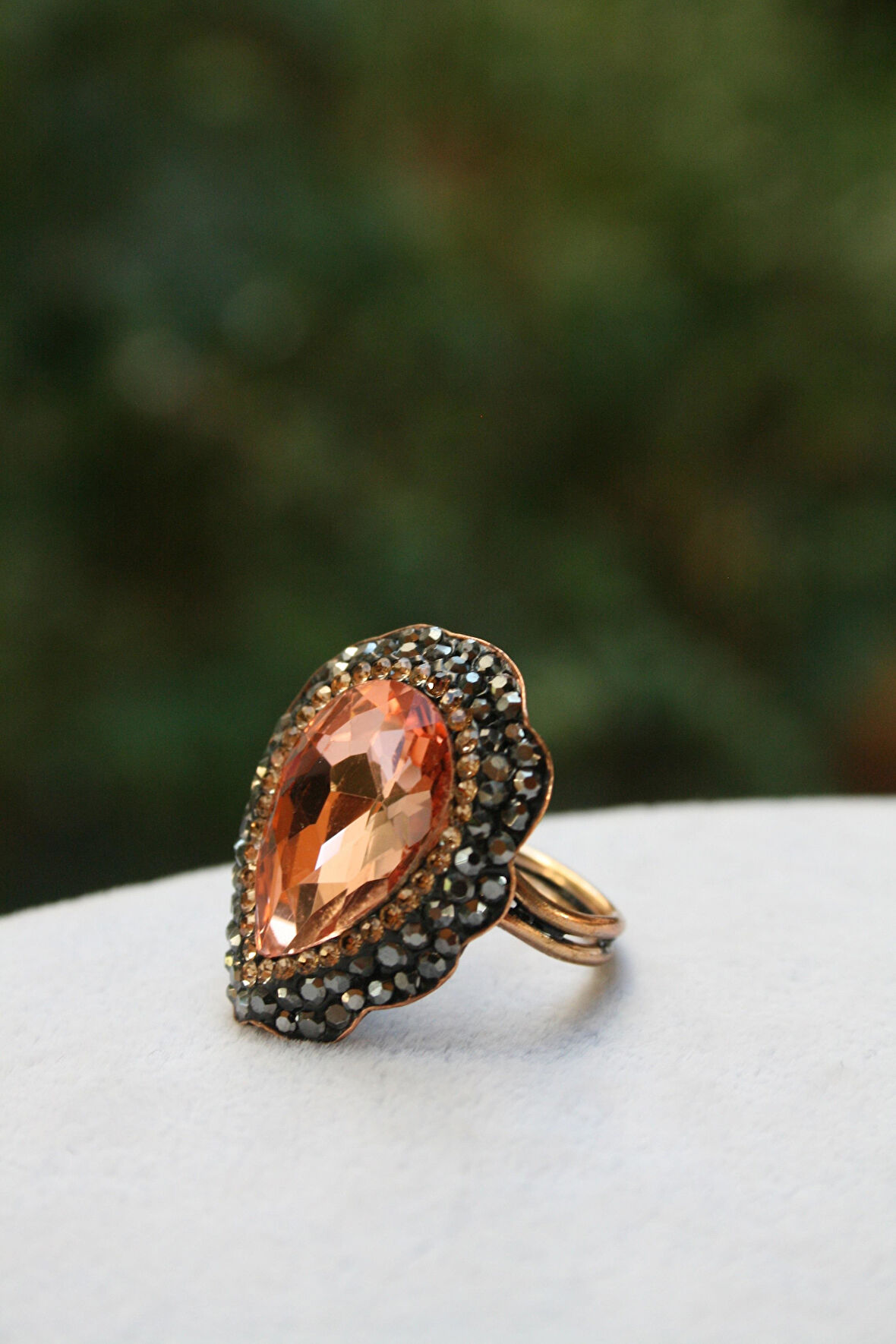 STONEAGE JEWELLERY Kristal Taşlı El Yapımı Bayan Yüzük