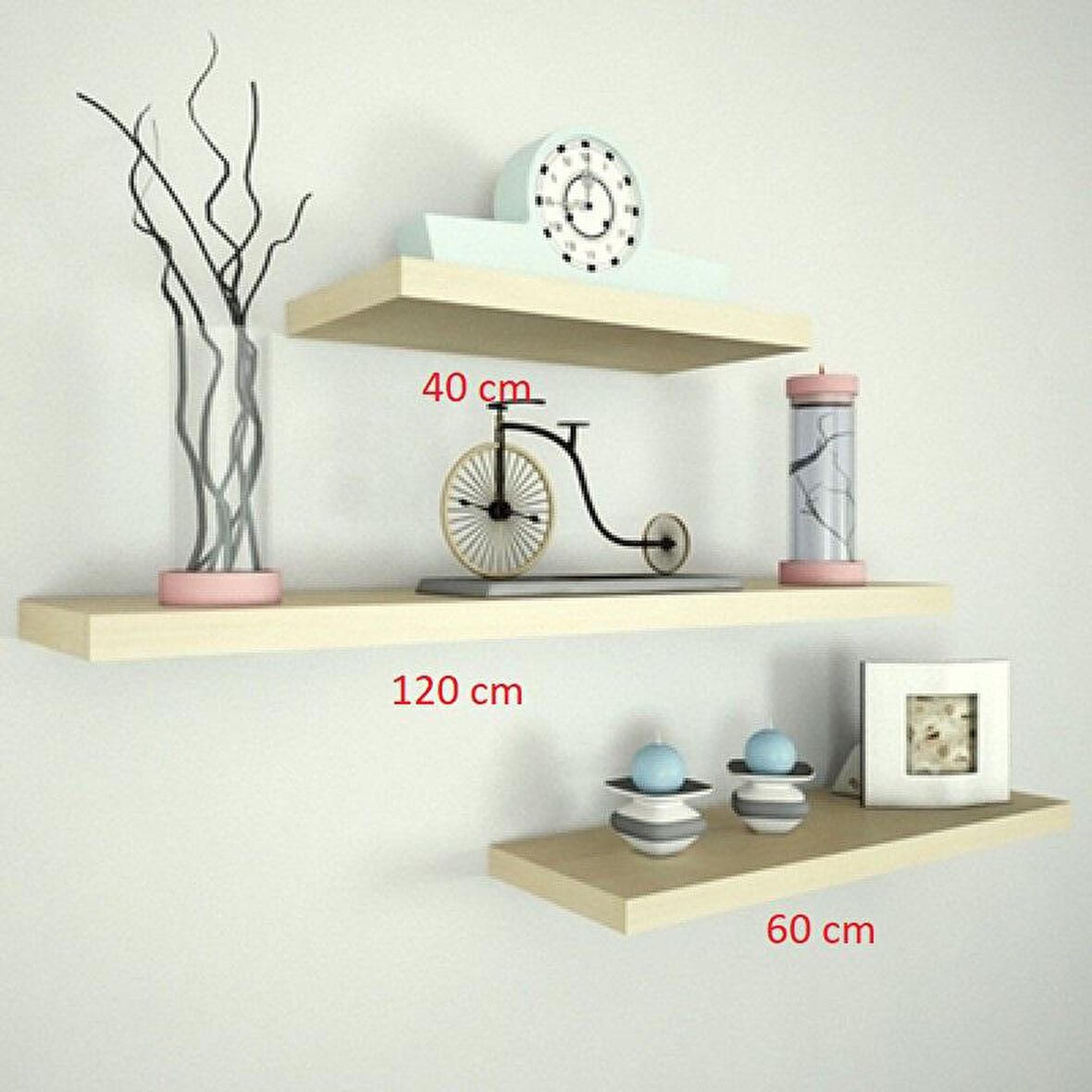 3 LÜ RAF SET ( 120 - 60 - 40 ) HARELİ CEVİZ (MAT)