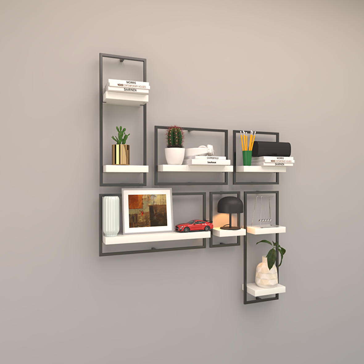 MİLANO RAF SETİ - MODEL 6 BEYAZ ( PARLAK )