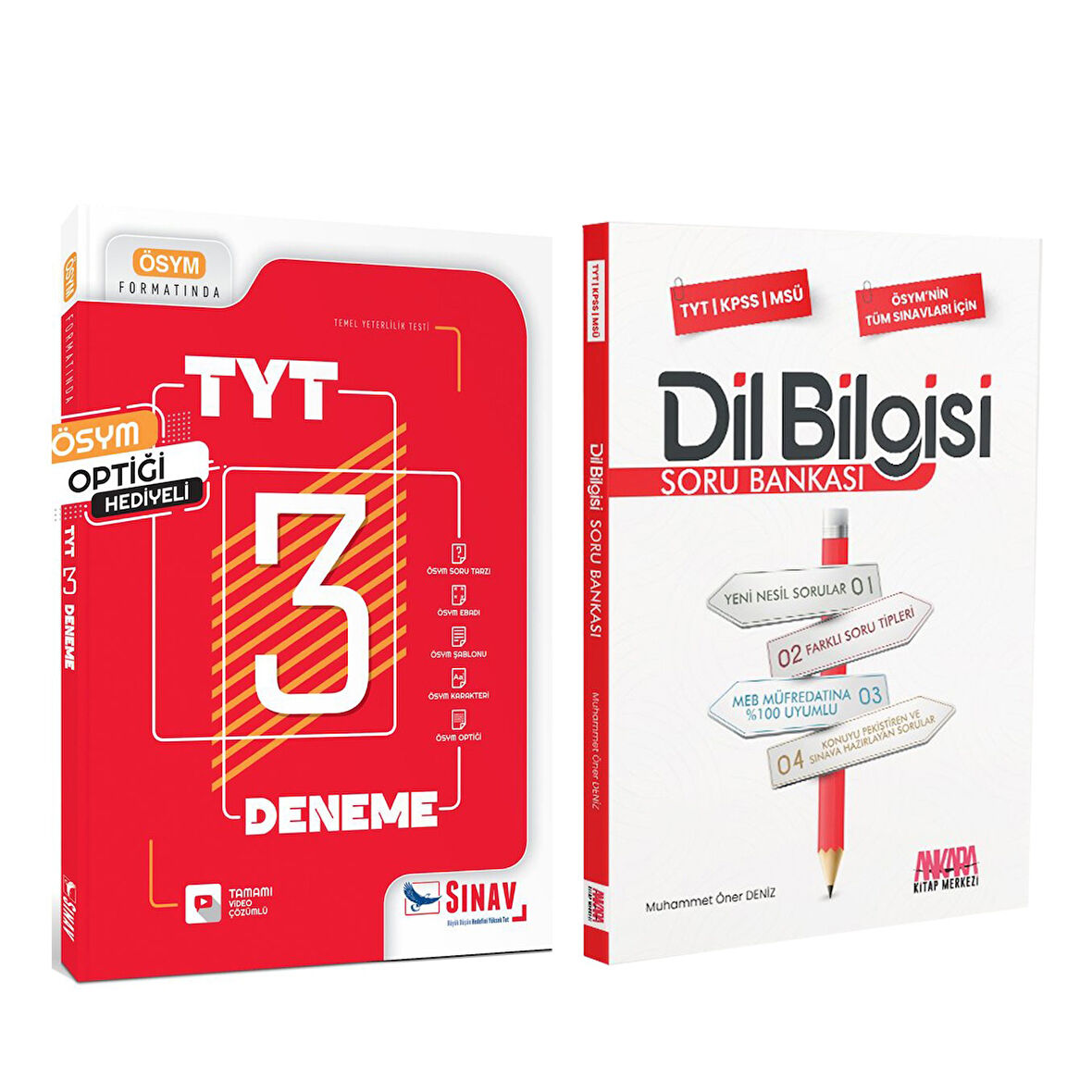 Sınav Yayınları TYT Tamamı Video Çözümlü 3 Deneme ve AKM Dil Bilgisi Soru Bankası Seti 2 Kitap