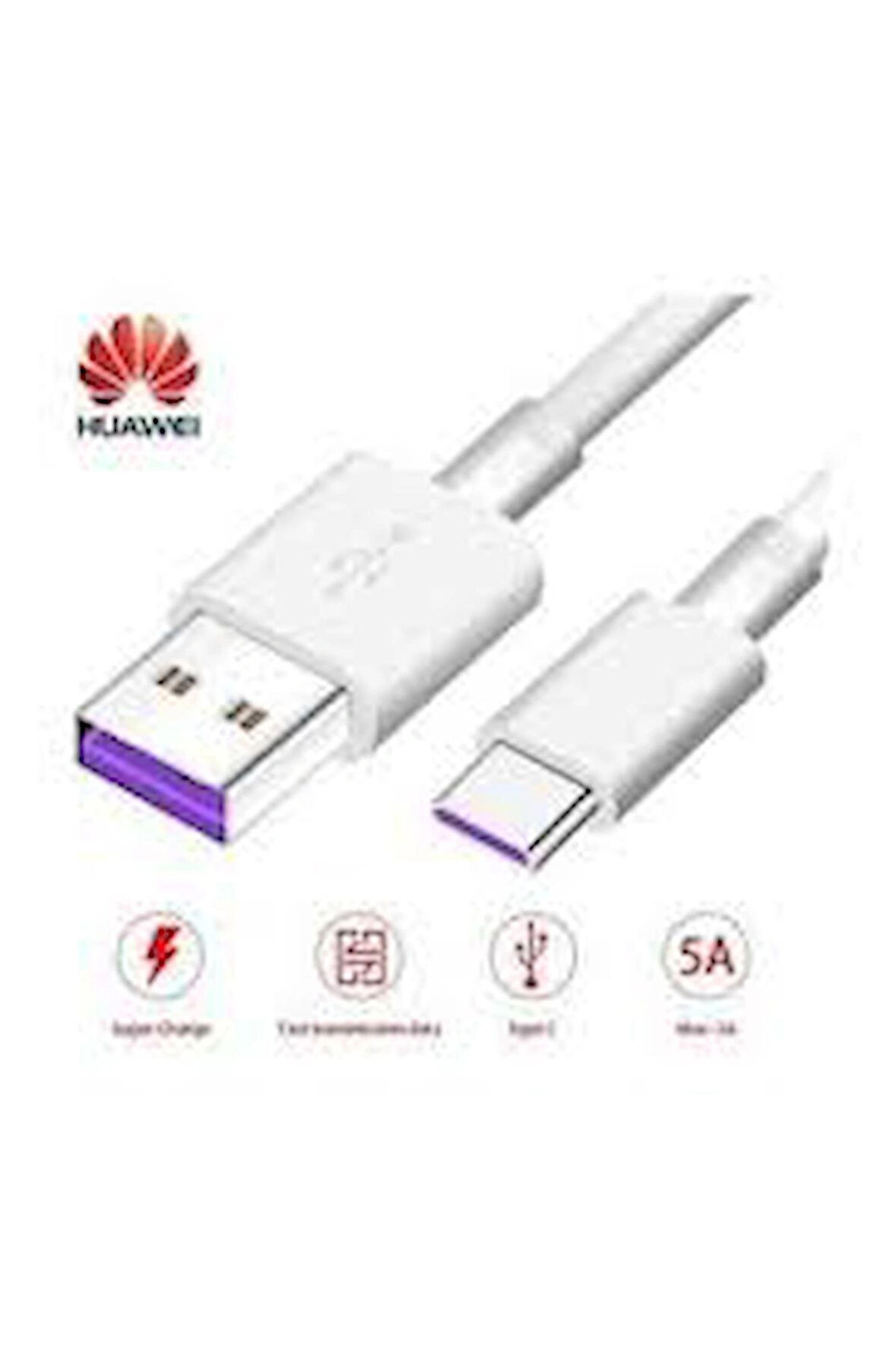 KRAL Huawei  Type C 5a 1m Mor Hızlı Şarj Ve Data Kablosu