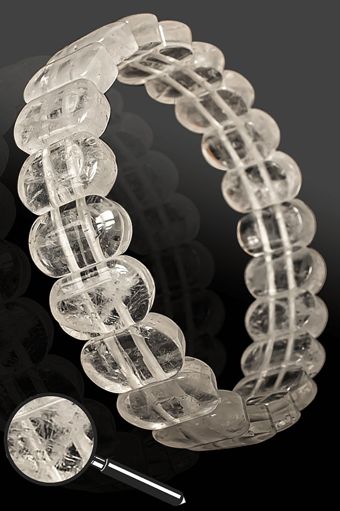 Sertifikalı Rolex Model AAA+ Gerçek Kristal Kuvars Taşı Bileklik