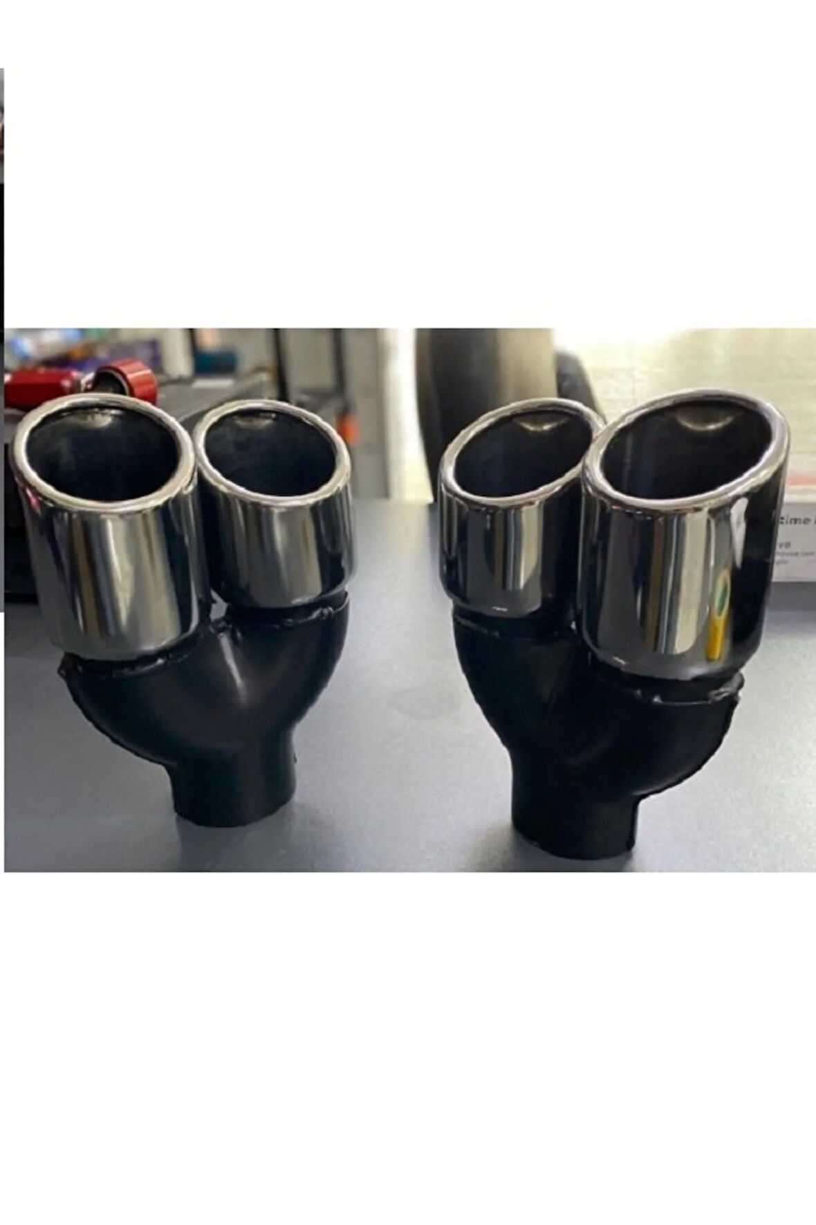 76 Mm Çiftli (içi Boş) Egzoz Ucu Sağ Sol Takım ( Iki Adet)