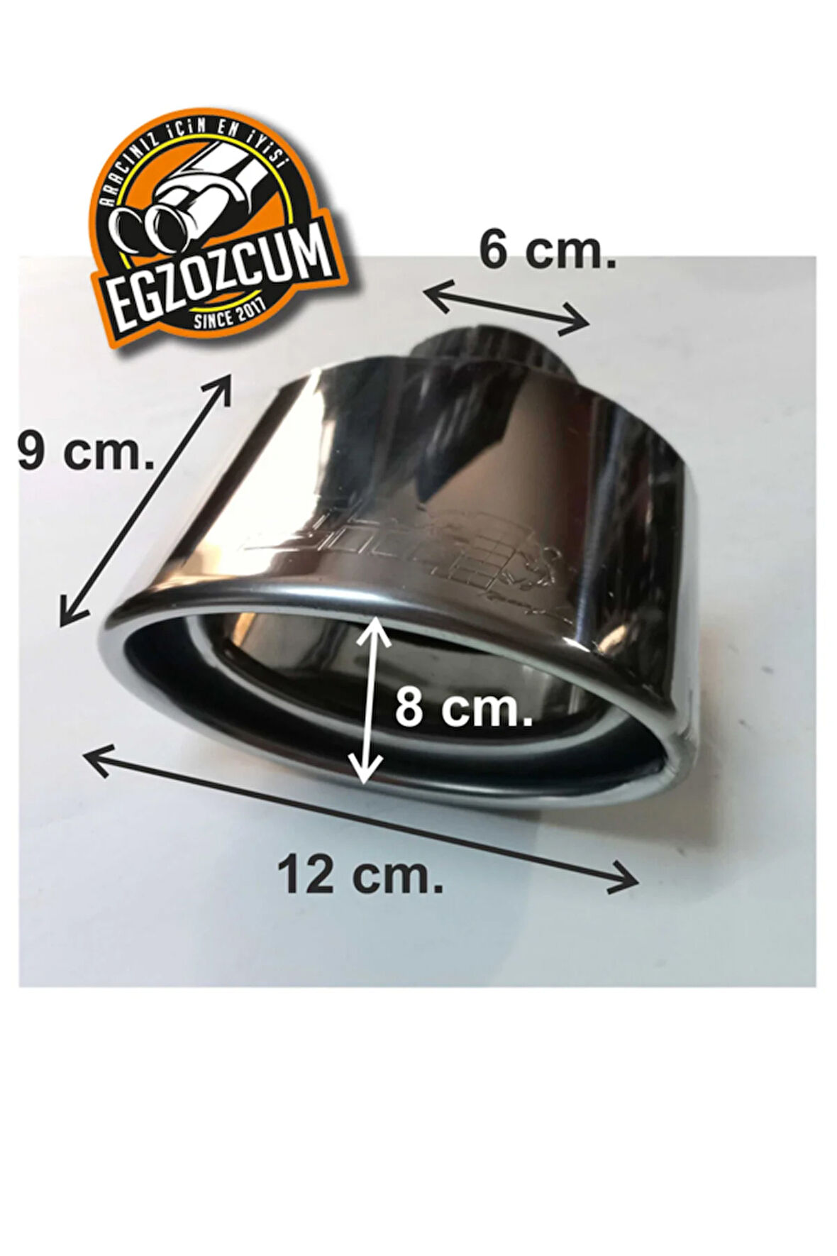 60 Mm. Slk Yassı Içi Dolu Tekli Paslanmaz Krom Egzoz Ucu