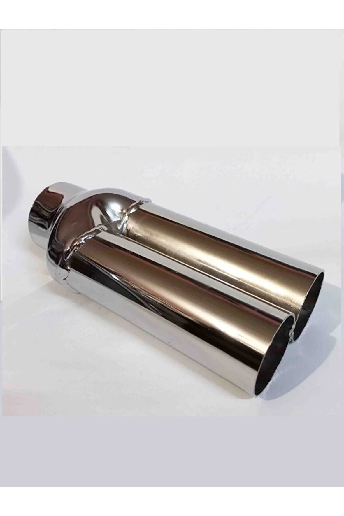 Çifli Nikelaj Düz Eşit Uçlu Her Araca Uyumlu Sessiz Egzoz Ucu