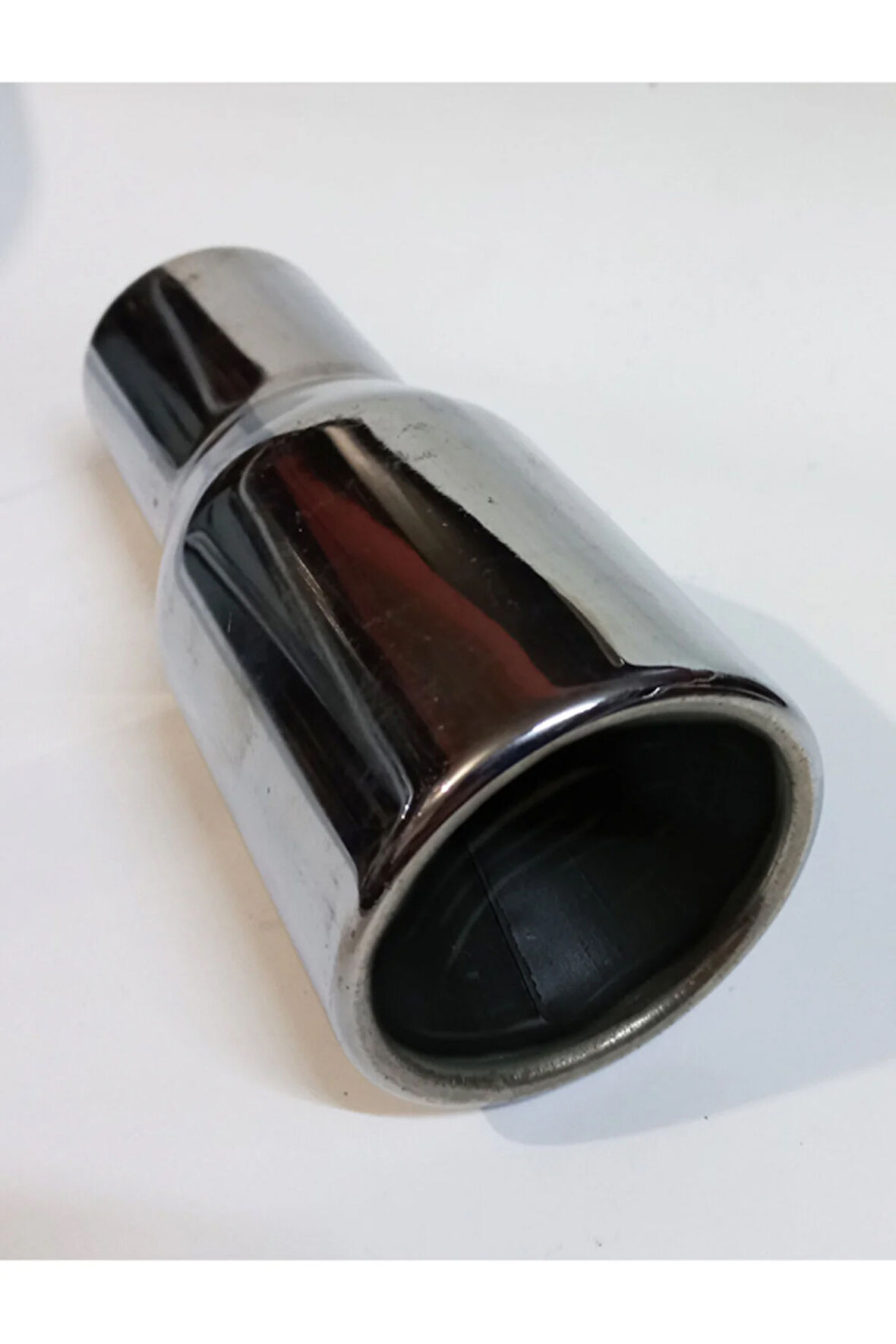 51 mm. Antipas iç kaplamalı YUVARLAK RÜZGAR rüzgar sesli nikelaj egzoz eksoz ucu tekli