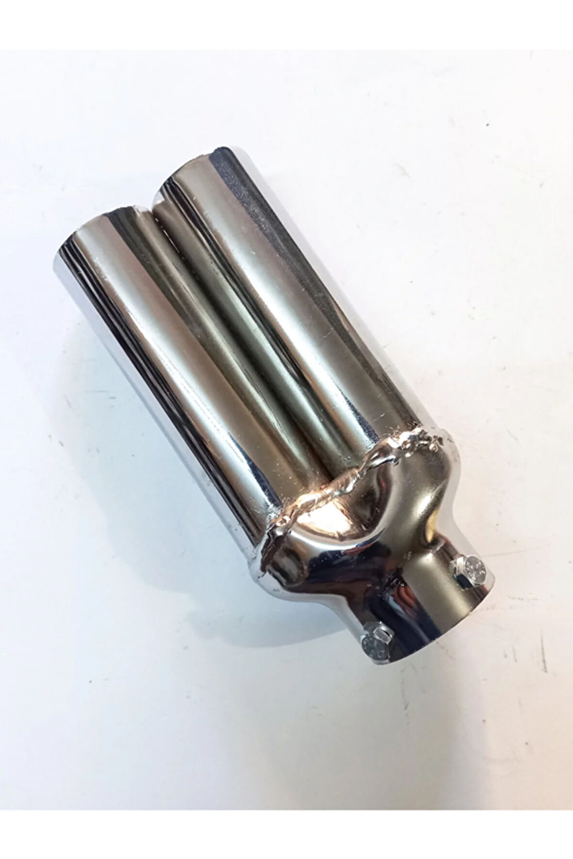 Sök/ Tak vidalı ucu düz eşit SESSİZ çiftli nikelaj egzoz eksoz ucu