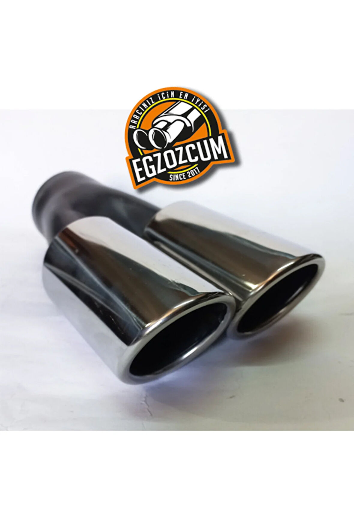 60 mm. Krom eşit yuvarlak (dual) önü kesik paslanmaz sessiz egzoz eksoz ucu