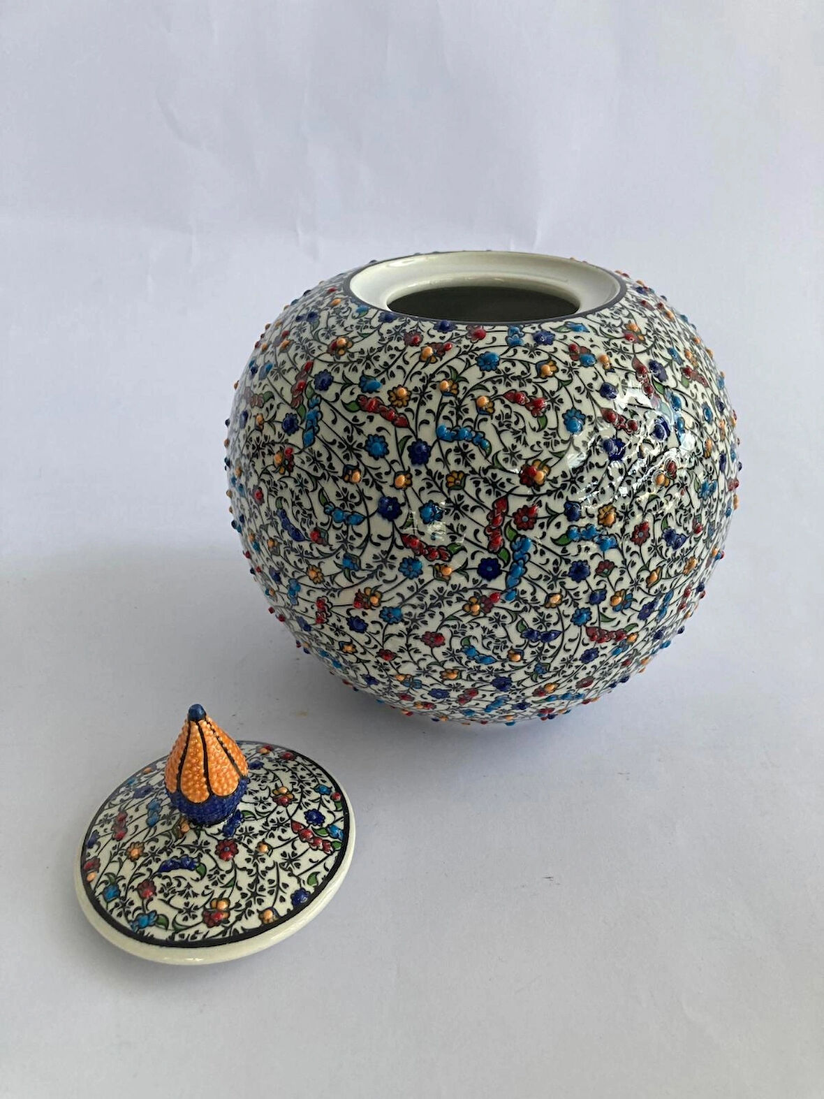 RGS HOMELİFE Özel El Yapımı Dekoratif Kapaklı Vazo "MODER-HEDİYELİK"