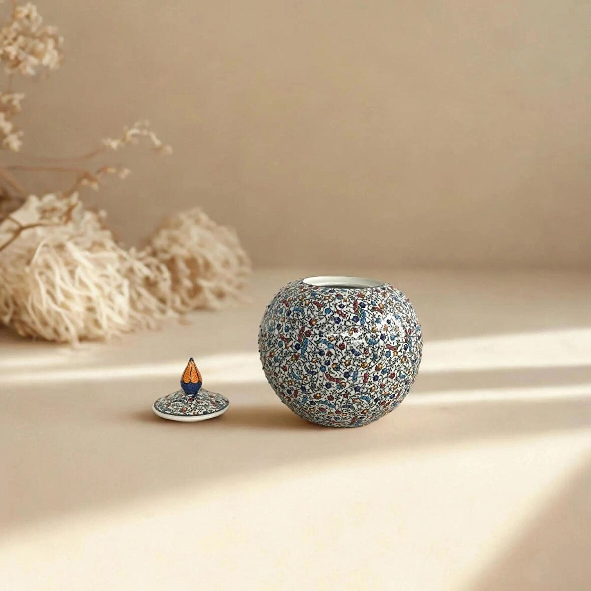 RGS HOMELİFE Özel El Yapımı Dekoratif Kapaklı Vazo "MODER-HEDİYELİK"