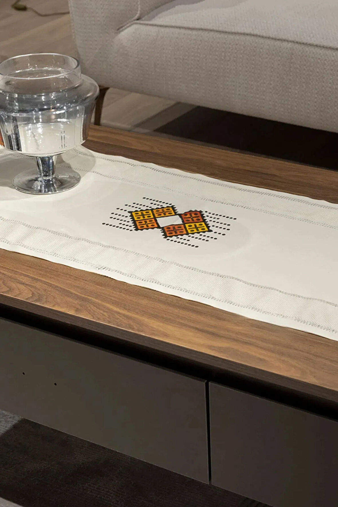 Magic Rug Dokuma Kumaş El Baskısı Runner 45x145 Cm