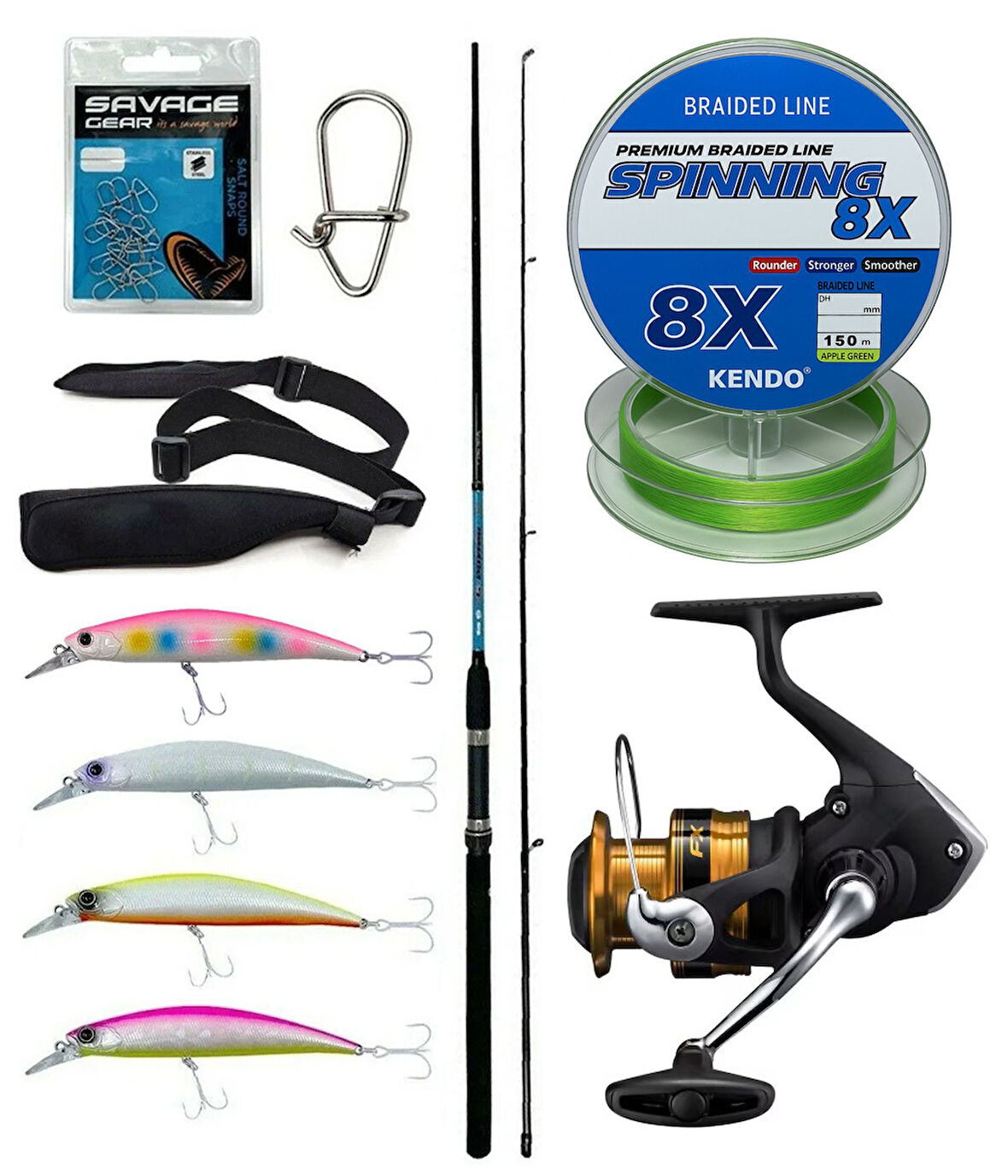 Yek Outdoor Spin Olta Seti Okuma G-Power Spin 8' 240cm 15-40 gr 2 Parça Spin Kamışı&Shimano Makina FX 4000 FC