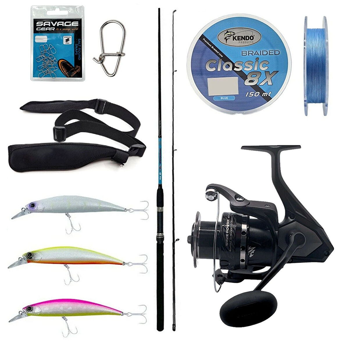 Yek Outdoor Spin Olta Seti Okuma G-Power Spin 240cm 15-40 gr Spin Kamışı&Okuma Wave Power WP-3000A1 Olta Makinesi