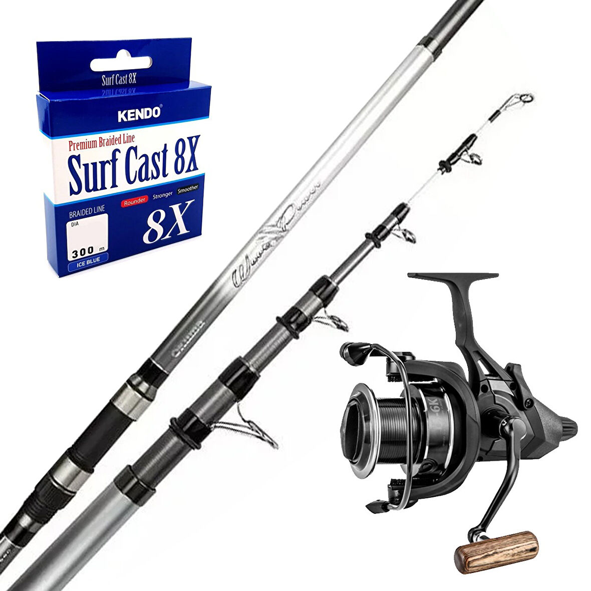 YekOutdoor Okuma Göl Olta Seti Okuma Wave Power Tele Surf 3.90 cm Surf Kamışı&Okuma LS 8K Baitrunner 5+1 bb Olta Makinesi