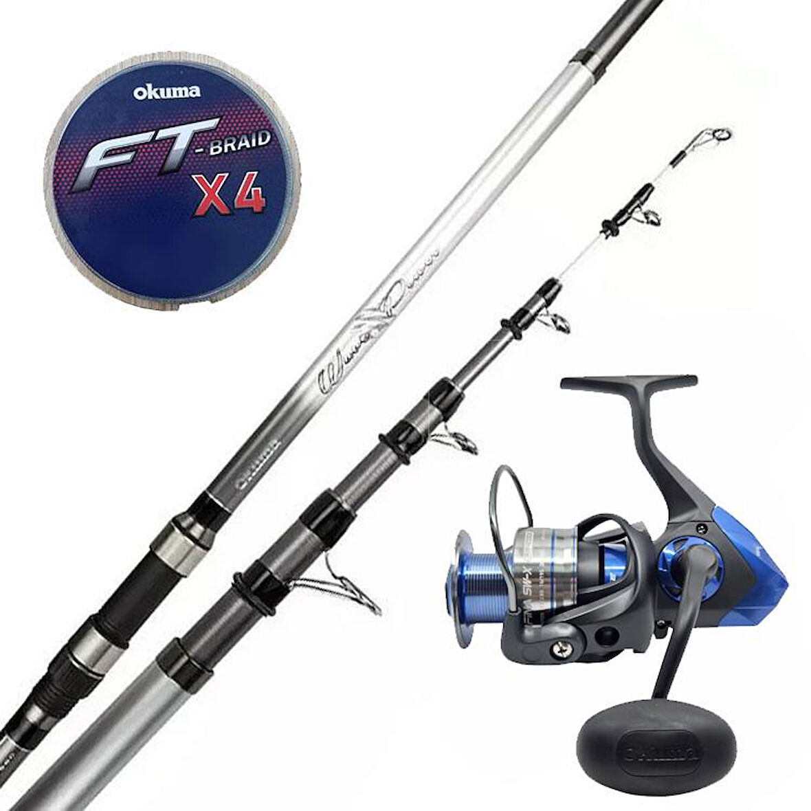 YekOutdoor Hazır Olta Seti Okuma Wave Power Tele Surf 4.20 cm 100-200 gr 5 Parça Surf Kamışı&Okuma Safina SW-X SNW-10000A 4+1BB Olta Makinesi