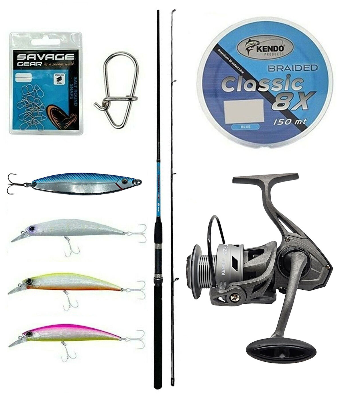 Yek Outdoor Spin Olta Seti Okuma G-Power Spin 9' 270cm 7-35 gr 2 Parça Spin Kamışı&Kendo Azurro 4000 Olta Makinesi