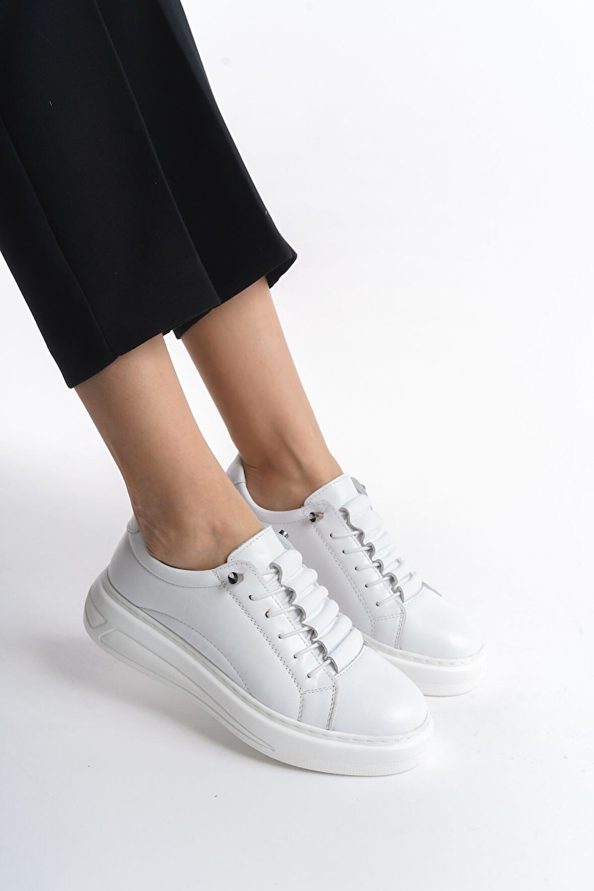 Hakiki Deri Günlük Sneakers Kadın Ayakkabı Lv2023