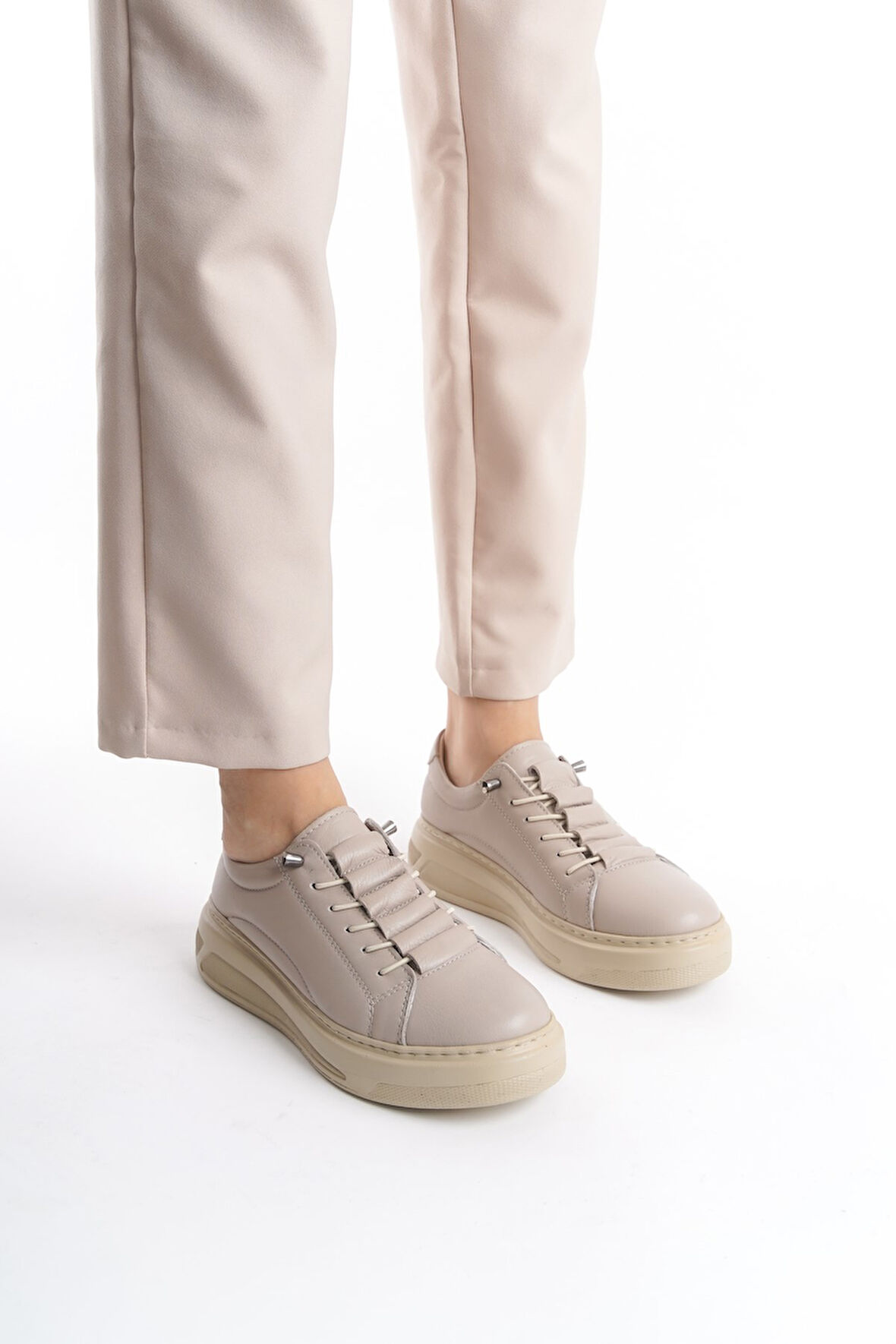 Hakiki Deri Günlük Sneakers Kadın Ayakkabı Lv2023
