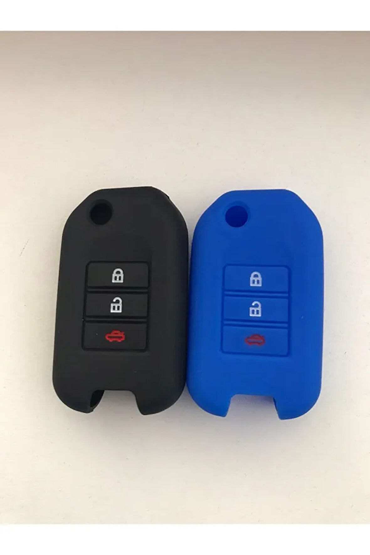 2 Adet Civic Fc5 Crv Hrv Uyumlu Sustalı Silikon Anahtar Kılıfı Mavi Ve Siyah Renk