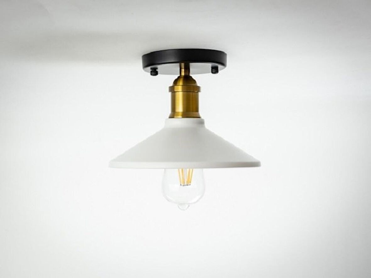 RİOLİGHT RETRO TEKLİ METAL PLOFONYER AVİZE ŞAPKA ÇAP: 22CM