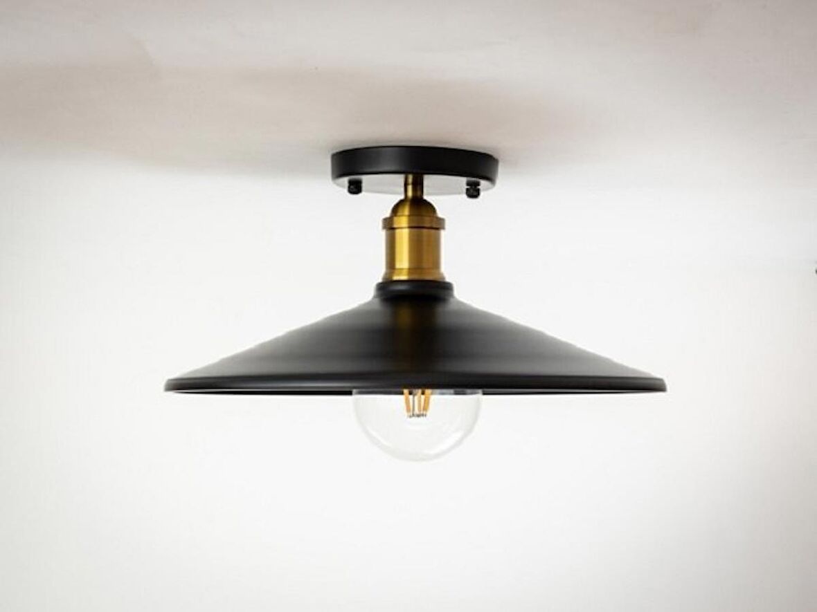 RİOLİGHT RETRO TEKLİ METAL PLOFONYER AVİZE ŞAPKA ÇAPI: 38CM