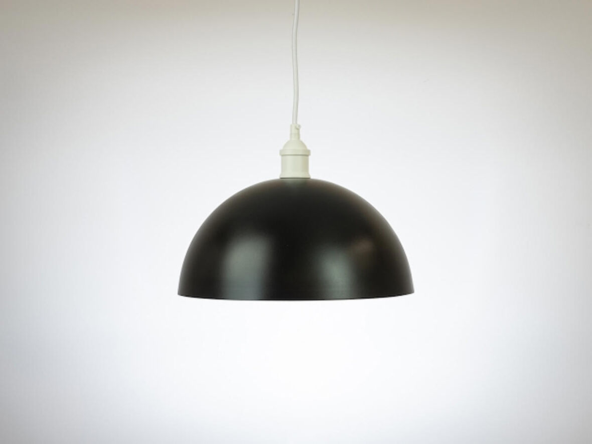 RİOLİGHT RETRO SİYAH İÇİ BEYAZ TEKLİ METAL SARKIT ÇAP: 40CM