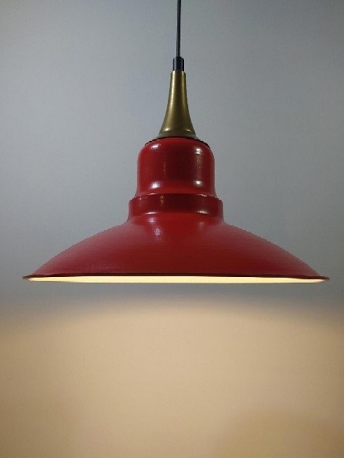 RİOLİGHT RETRO KIRMIZI TEKLİ METAL SARKIT AVİZE ÇAP: 30CM