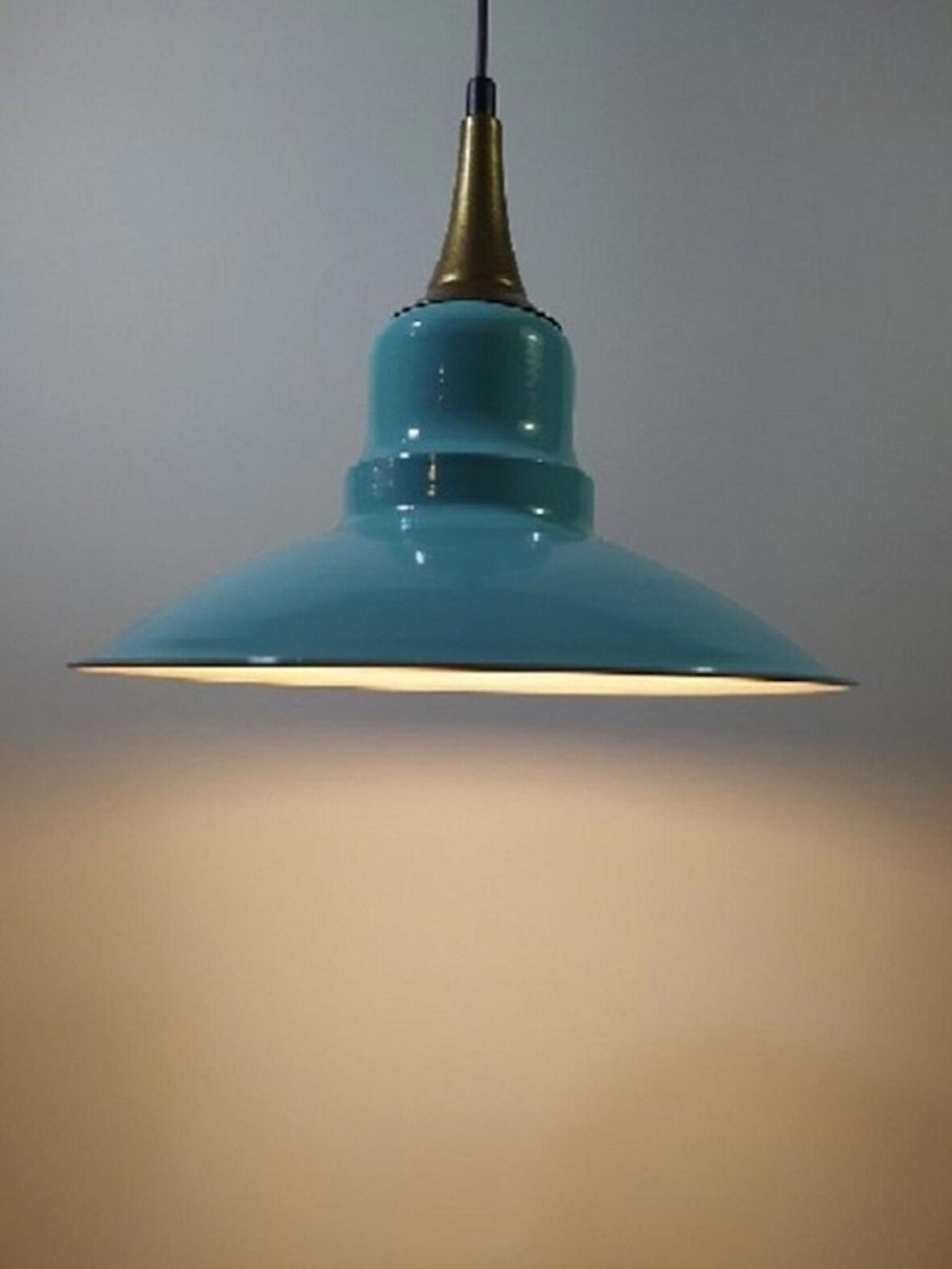 RİOLİGHT RETRO TURKUAZ TEKLİ METAL SARKIT AVİZE ÇAP: 30CM