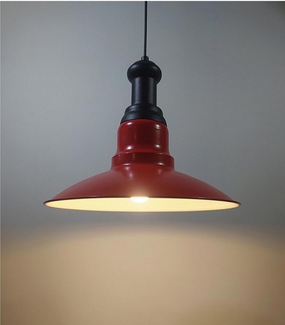 RİOLİGHT RETRO KIRMIZI TEKLİ METAL SARKIT AVİZE ÇAP: 30CM