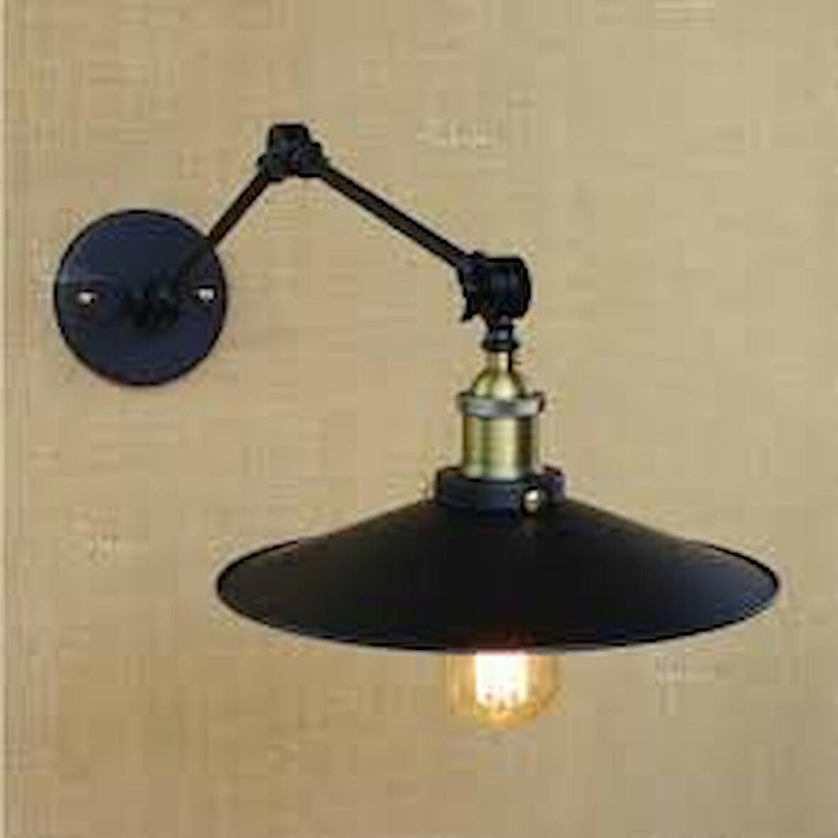 RİOLİGHT SİYAH ESKİTME DUYLU MAFSALLI APLİK ÇAP:23 CM