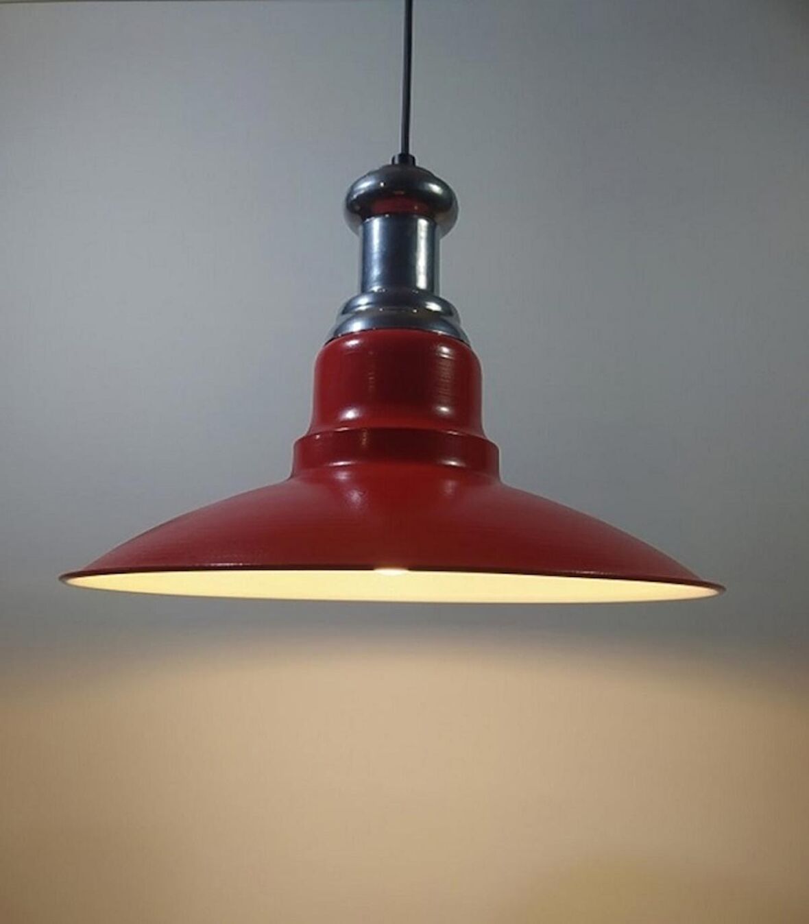 RİOLİGHT RETRO KIRMIZI TEKLİ METAL SARKIT AVİZE ÇAP: 30CM