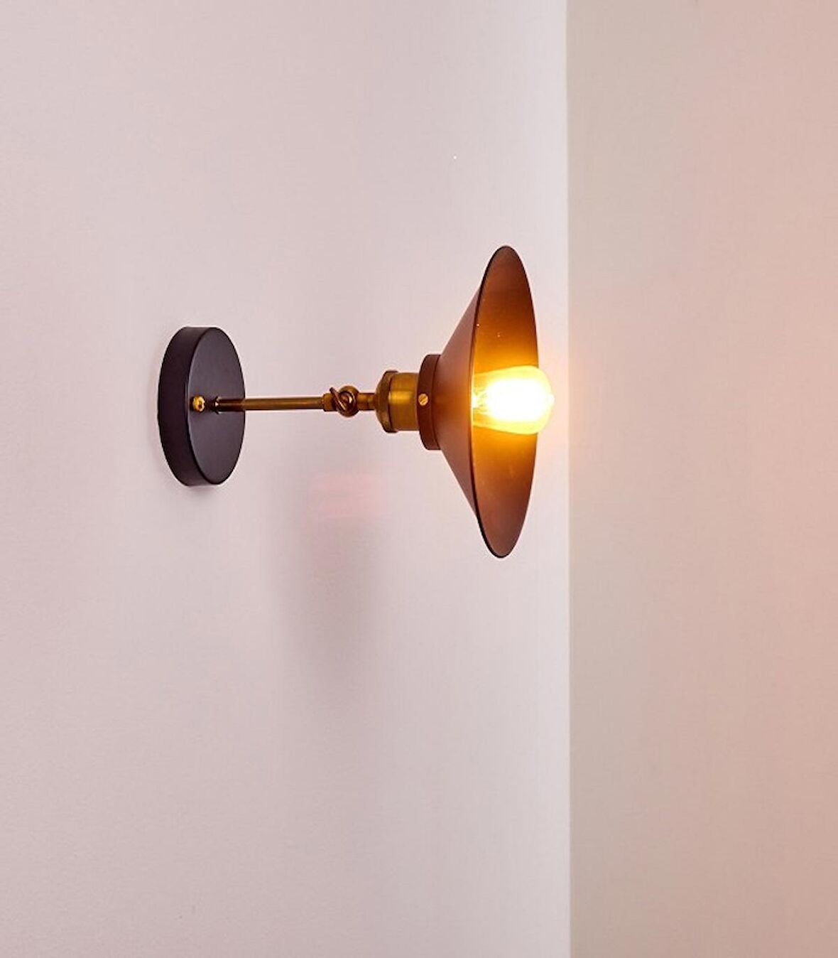 RİOLİGHT RETRO TEKLİ METAL SARKIT DUVAR APLİK ŞAPKA ÇAPI: 22CM